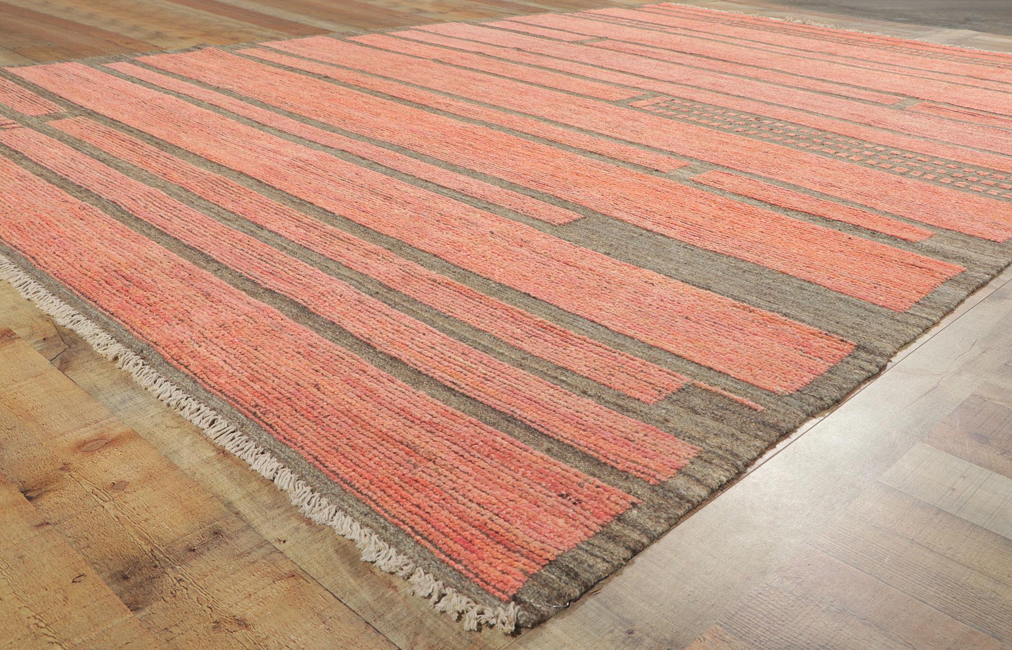 Tapis marocain Bauhaus moderne de couleur terre, 08'04 x 12'03 Neuf - En vente à Dallas, TX