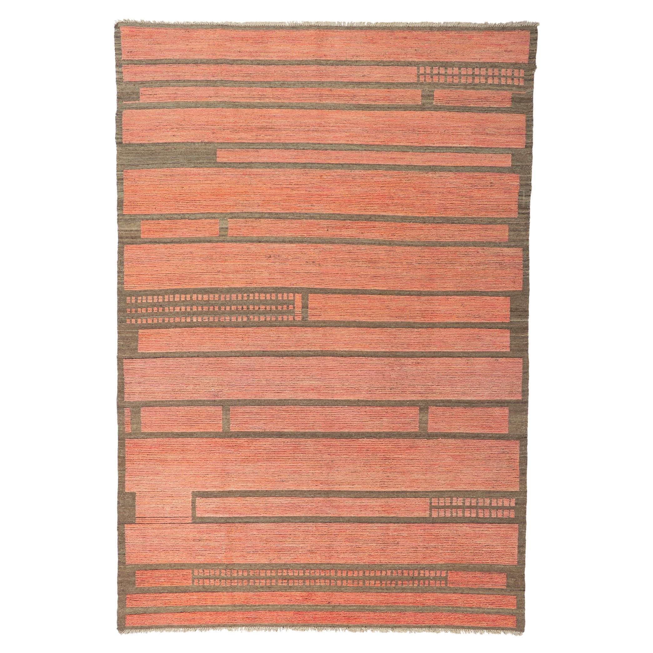 New Contemporary Moroccan Rug with Bauhaus Style For Sale