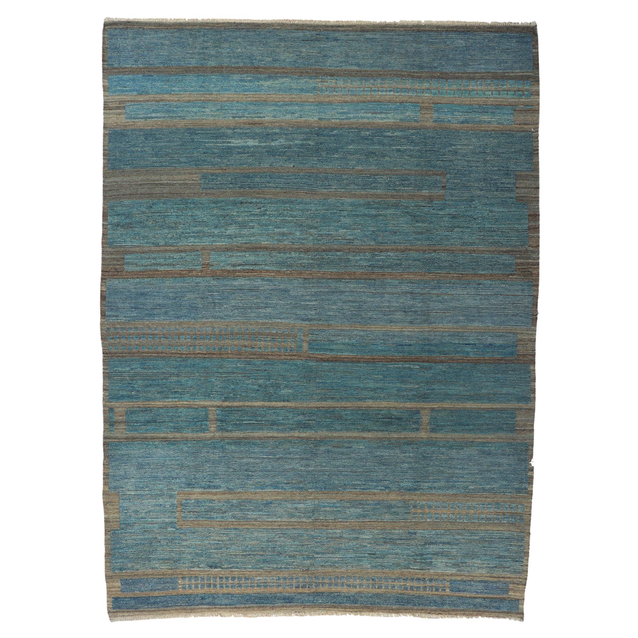 Modern Bauhaus Style Moroccan Rug, Simplicity Meets Understated Elegance For Sale
