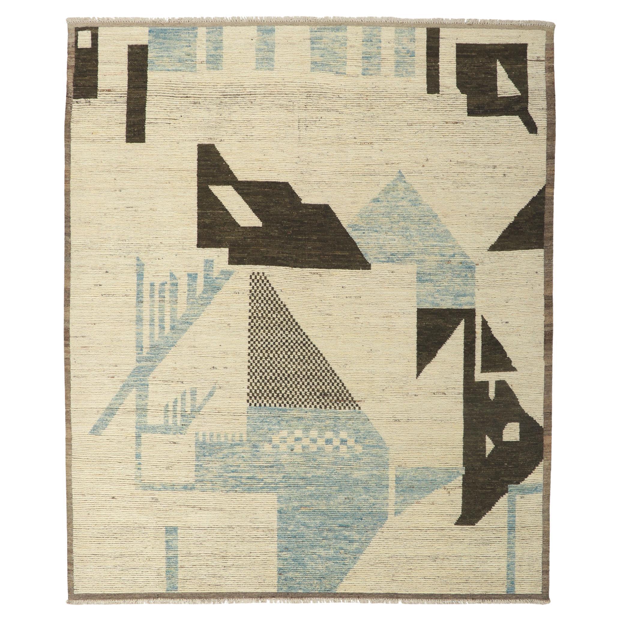 New Contemporary Moroccan Rug with Brutalist Style