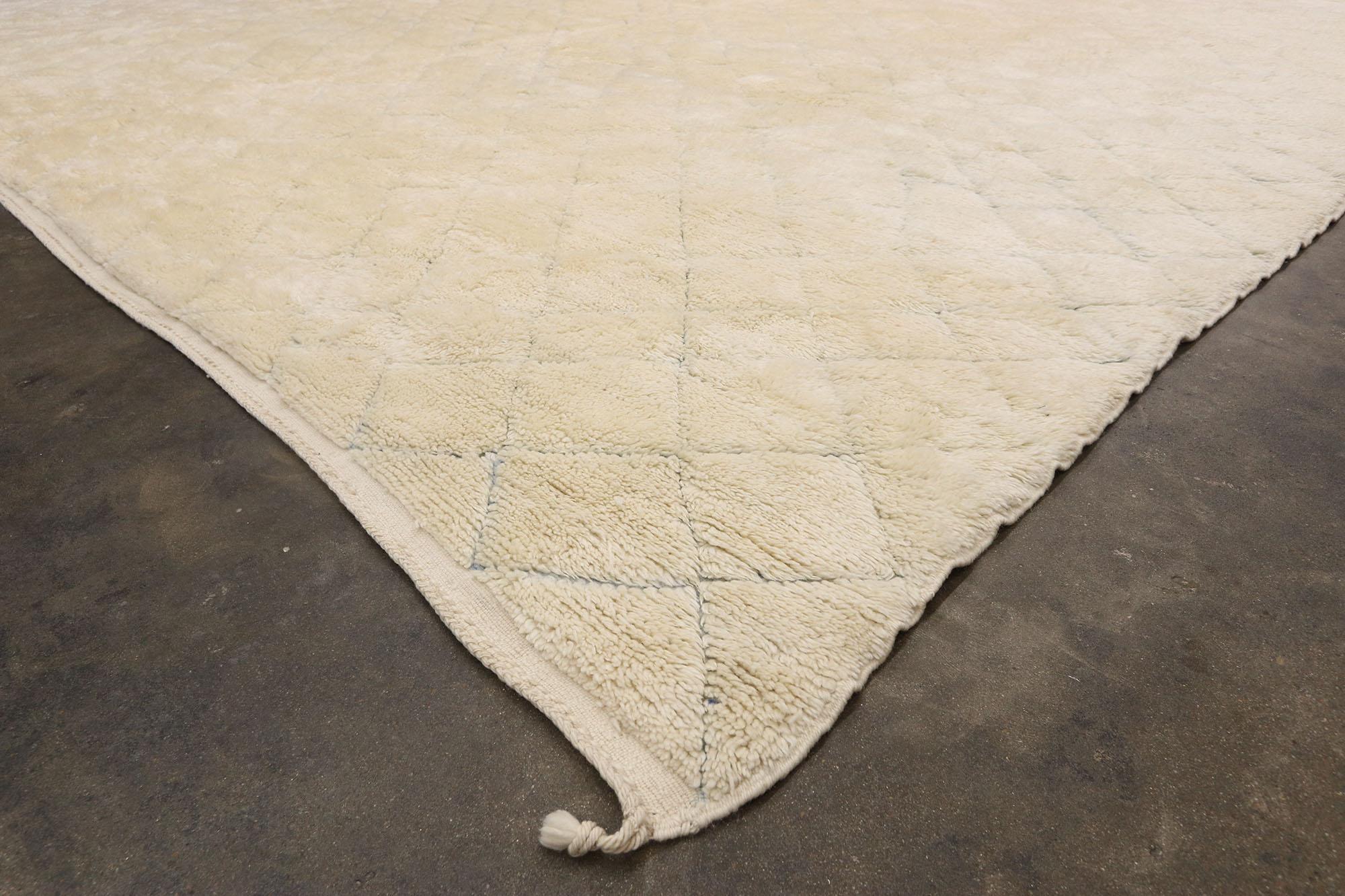 Oversized Neutral Moroccan Rug, Organic Modern Style Marries Subtle Shibui For Sale 2