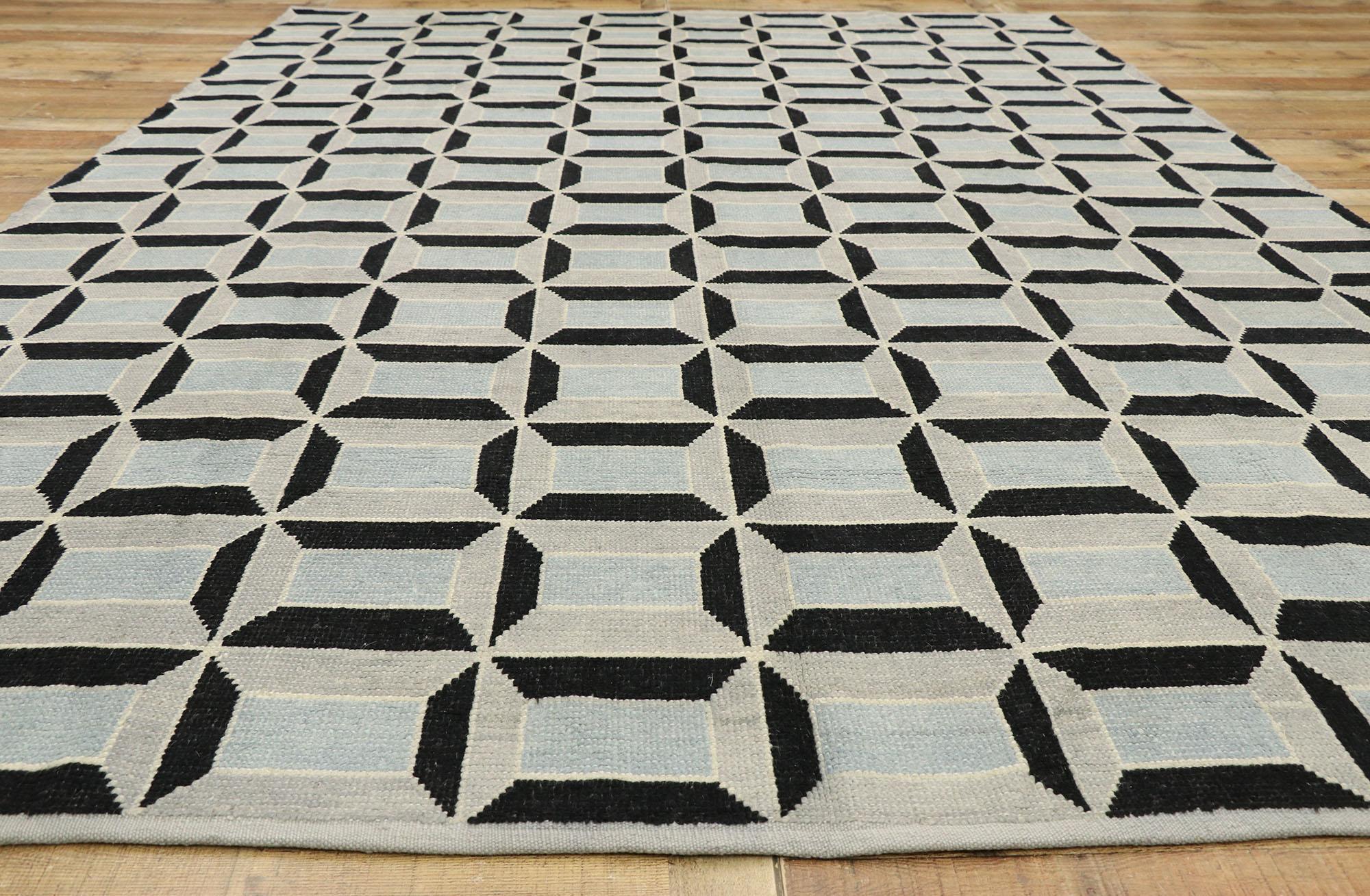 New Contemporary Moroccan Rug with Cubist Bauhaus Style 1