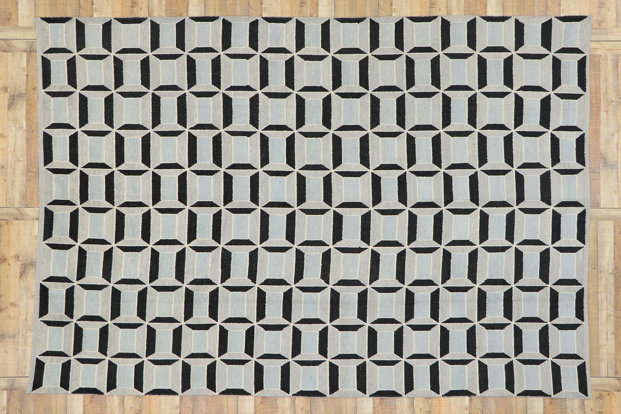 New Contemporary Moroccan Rug with Cubist Bauhaus Style 2