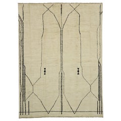 New Contemporary Moroccan Rug with Line Art Design and Tribal Style