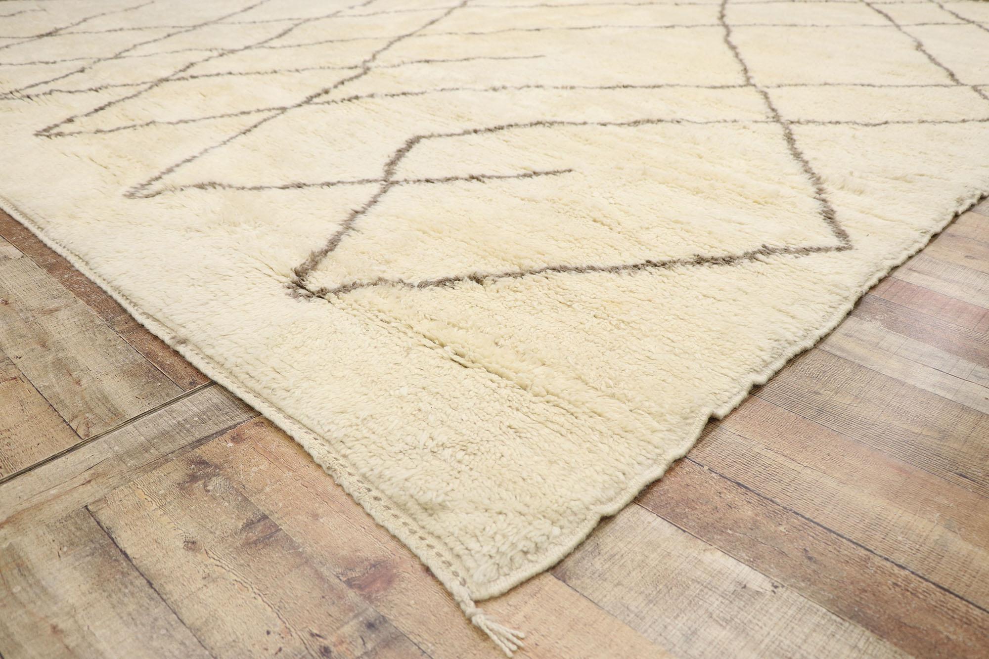 New Contemporary Moroccan Rug with Mid-Century Modern Style and Hygge Vibes 1