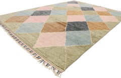 Modern Moroccan Area Rug, Preppy Argyle Meets Boho Chic