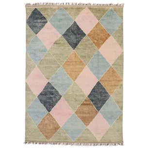 Modern Moroccan Area Rug, Preppy Argyle Meets Boho Chic For Sale at ...