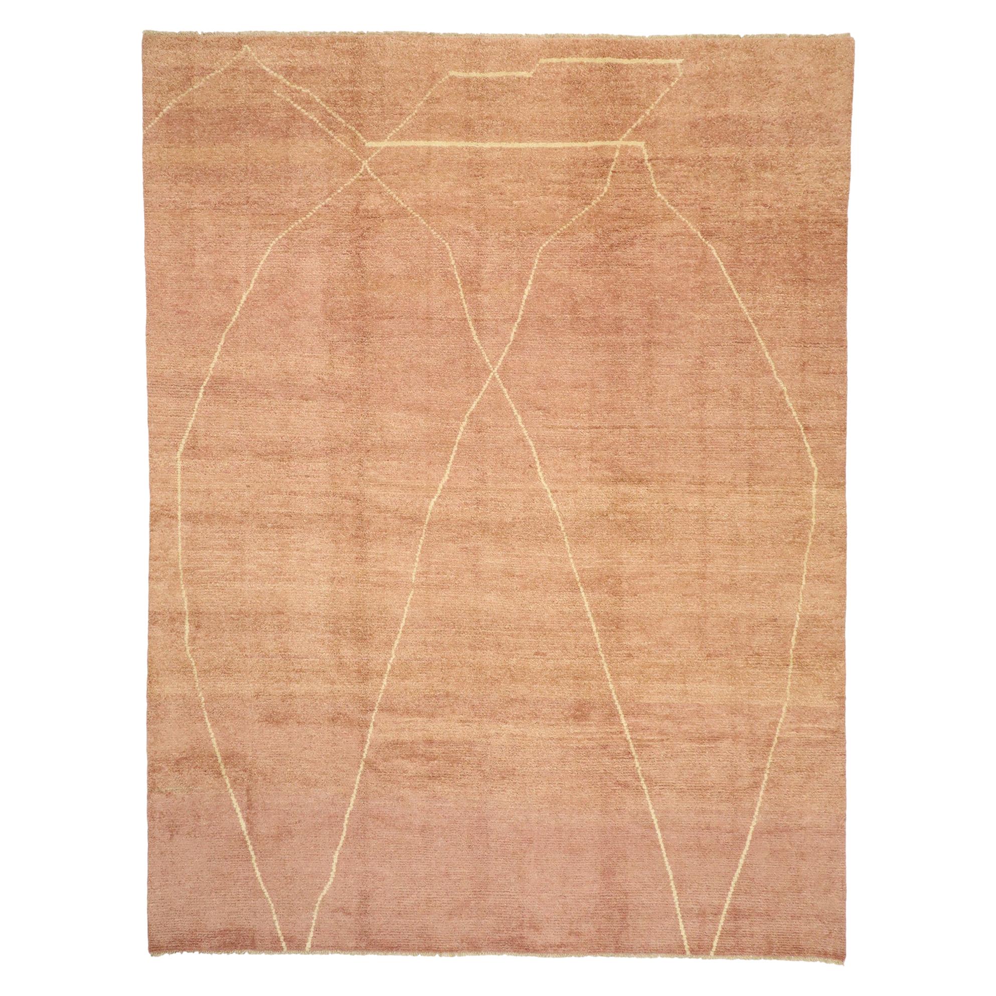 New Contemporary Moroccan Rug with Minimalist Bohemian Style For Sale at 1stDibs