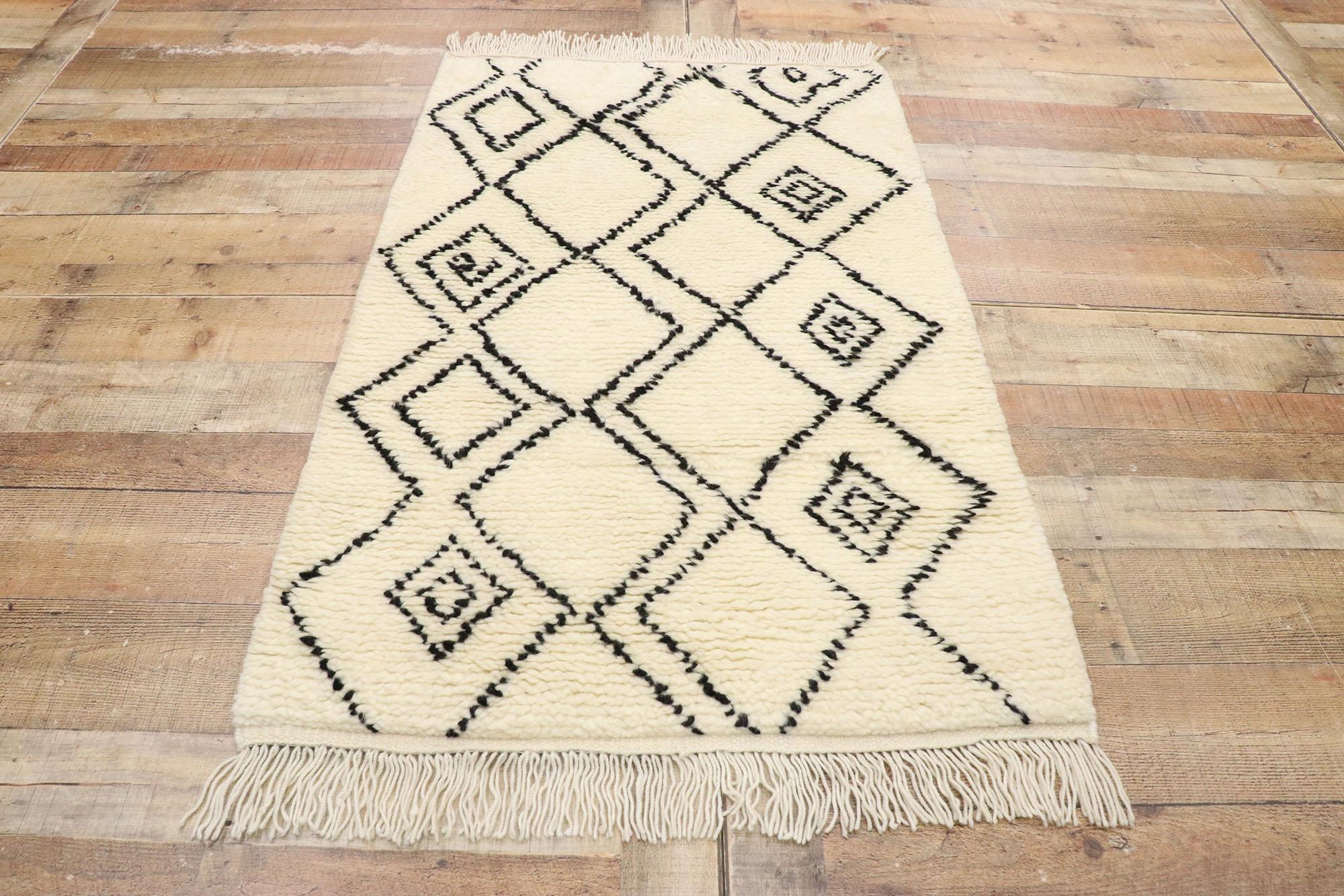 New Contemporary Moroccan Rug with Minimalist Tribal Vibes For Sale 1