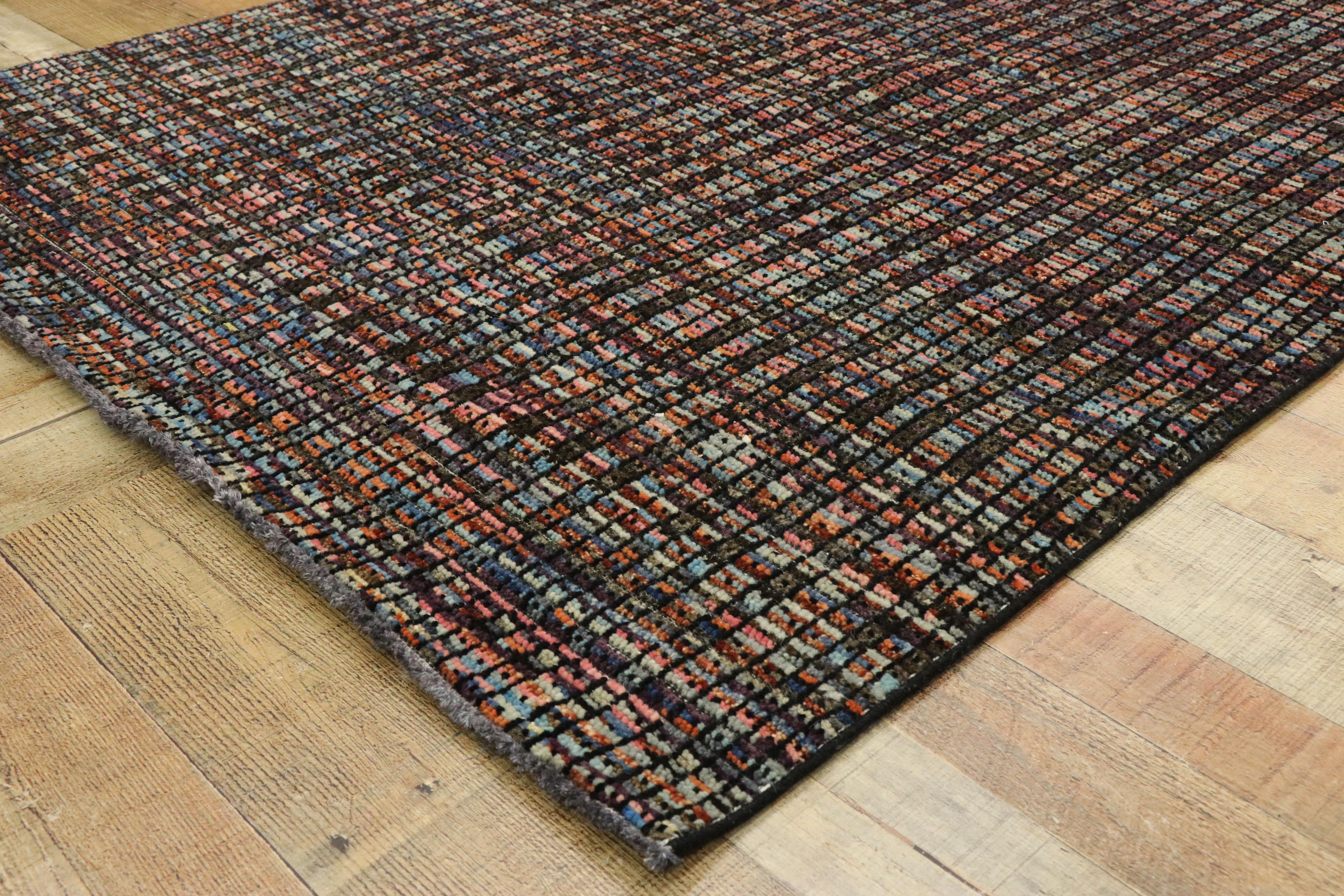 Wool Contemporary Moroccan Rug with Modern American Colonial Style For Sale