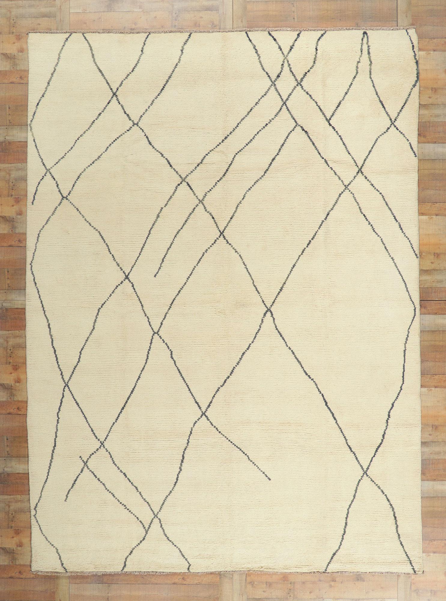 Wool New Contemporary Moroccan Rug with Modern Style  For Sale