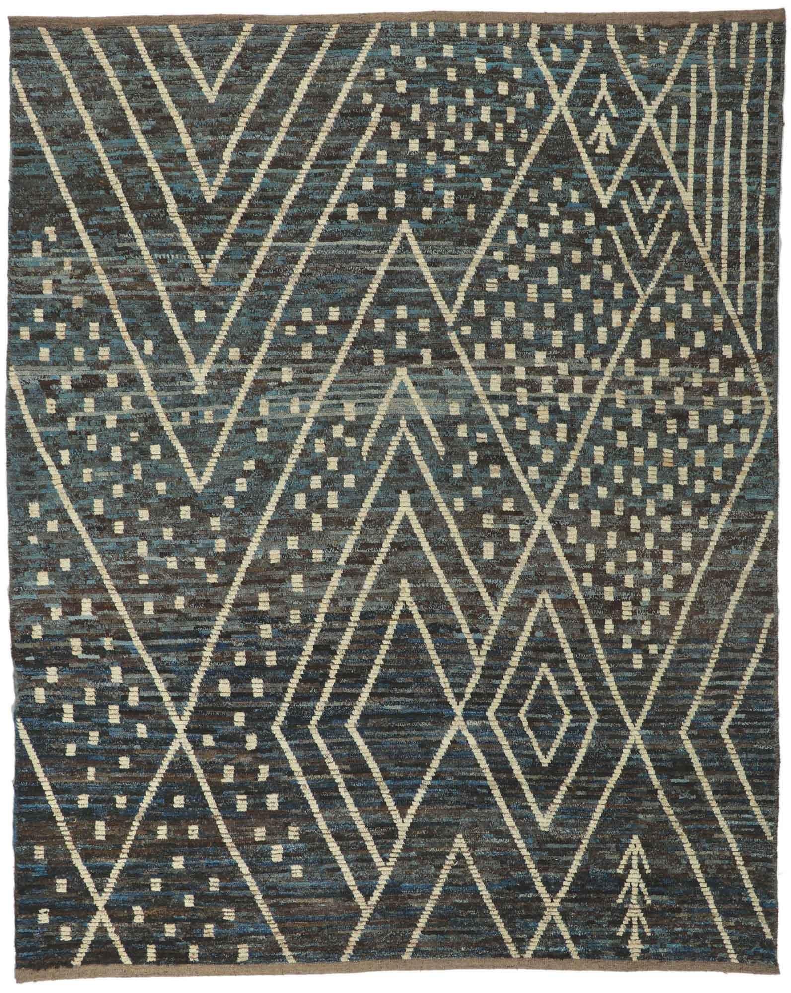 New Desert Nightfall Organic Modern Moroccan Rug, 08'02 x 10'02 For Sale 3