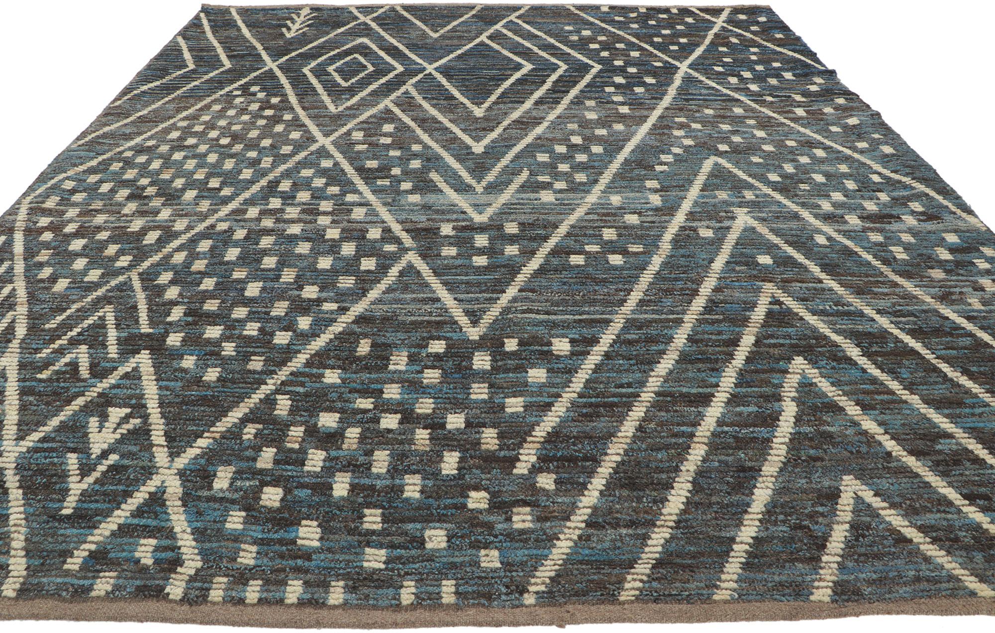 Pakistani New Contemporary Moroccan Rug with Modern Tribal Style For Sale