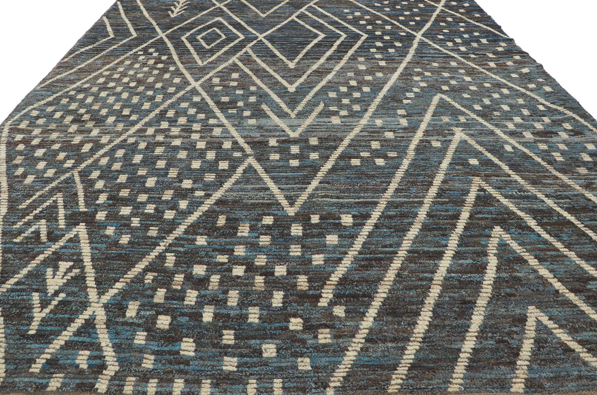Wool New Contemporary Moroccan Rug with Modern Tribal Style For Sale