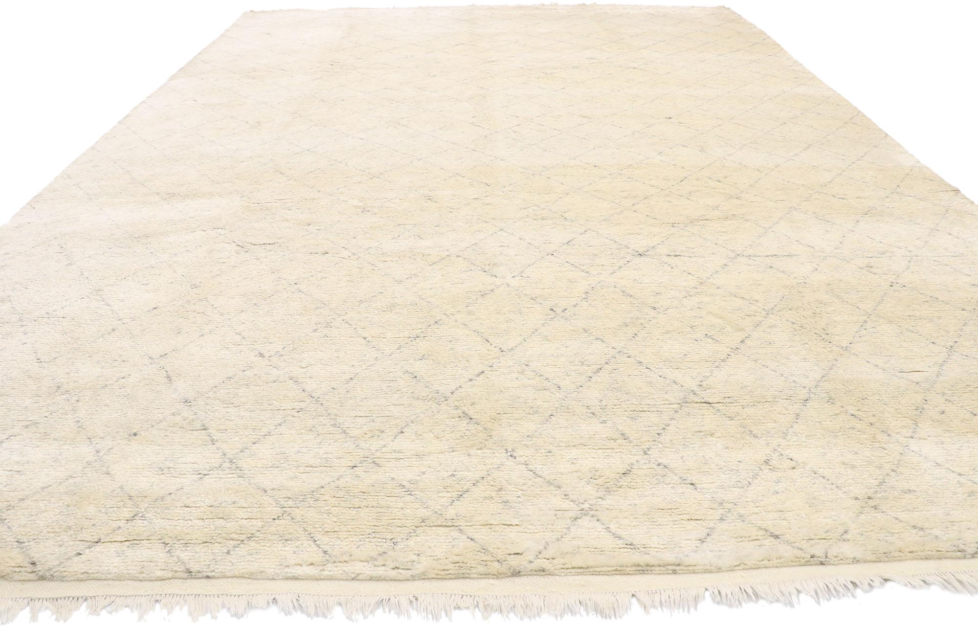 Indian Organic Modern Moroccan Rug, Subtle Shibui Collides with Ultra Cozy For Sale