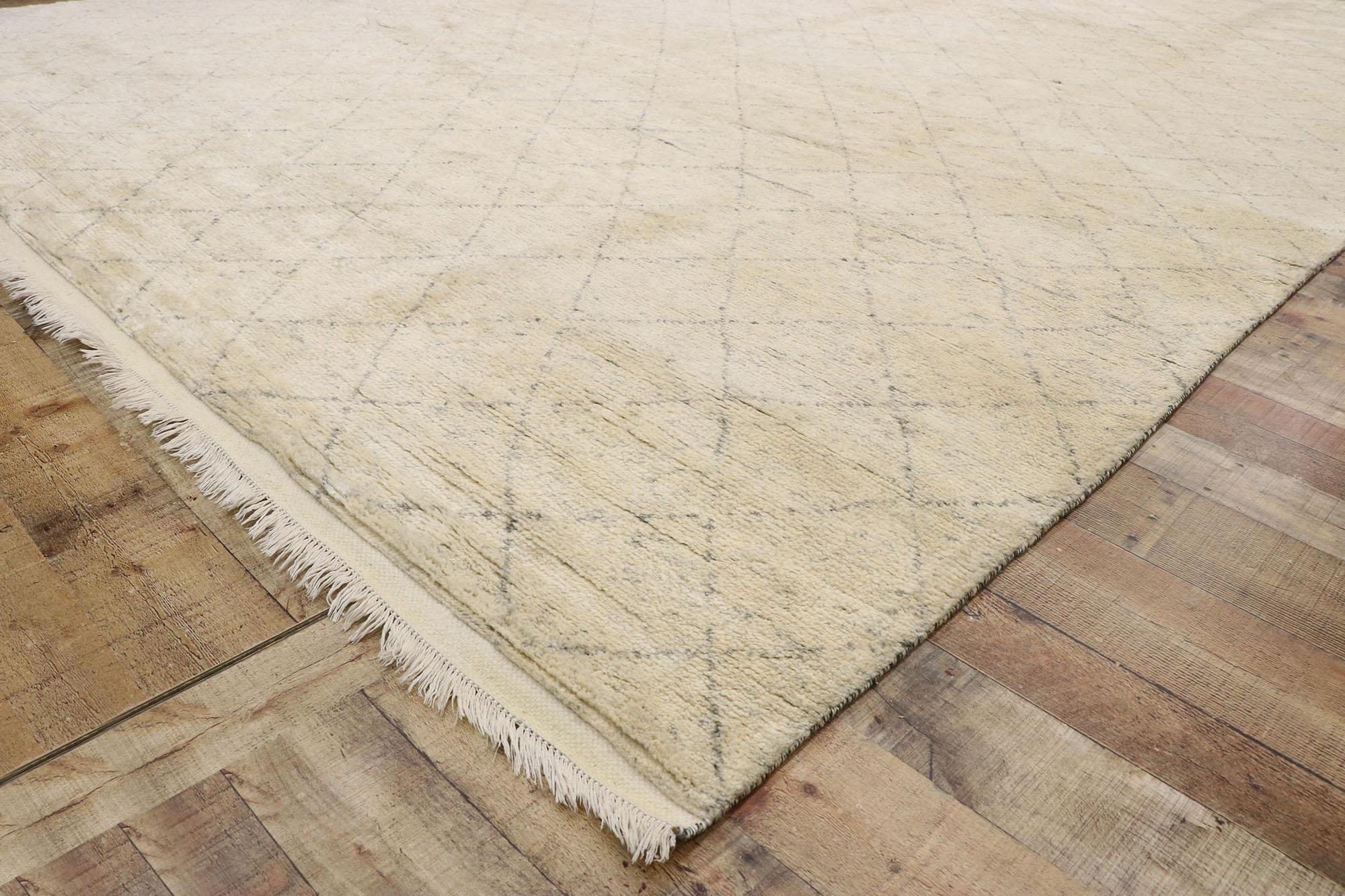 Contemporary Organic Modern Moroccan Rug, Subtle Shibui Collides with Ultra Cozy For Sale