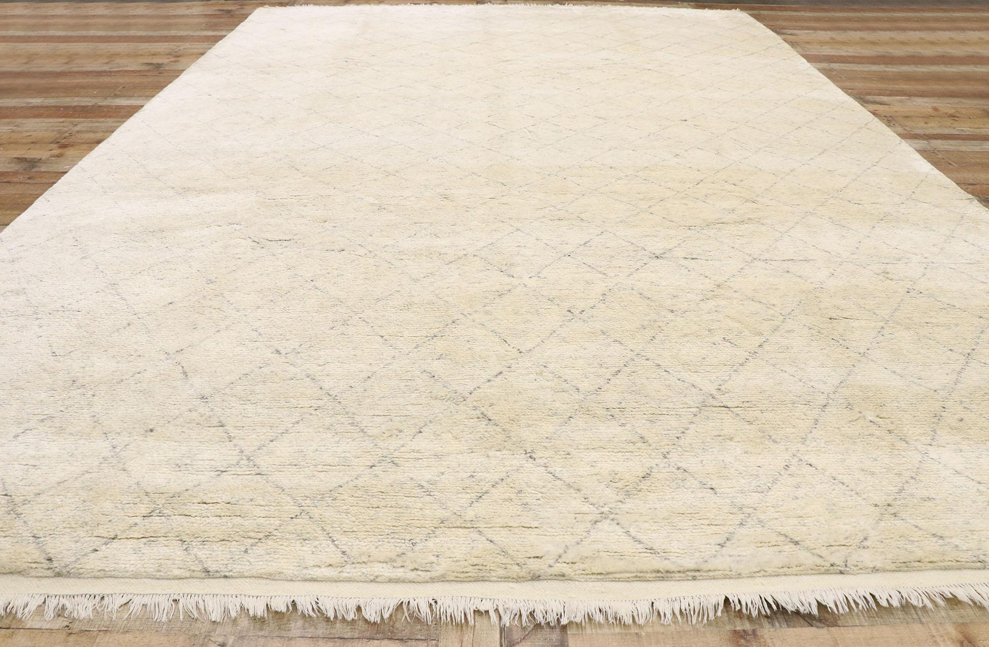 Wool Organic Modern Moroccan Rug, Subtle Shibui Collides with Ultra Cozy For Sale