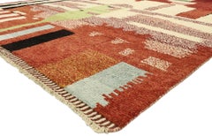 New Contemporary Moroccan Rug with Postmodern Cubism Bauhaus Style