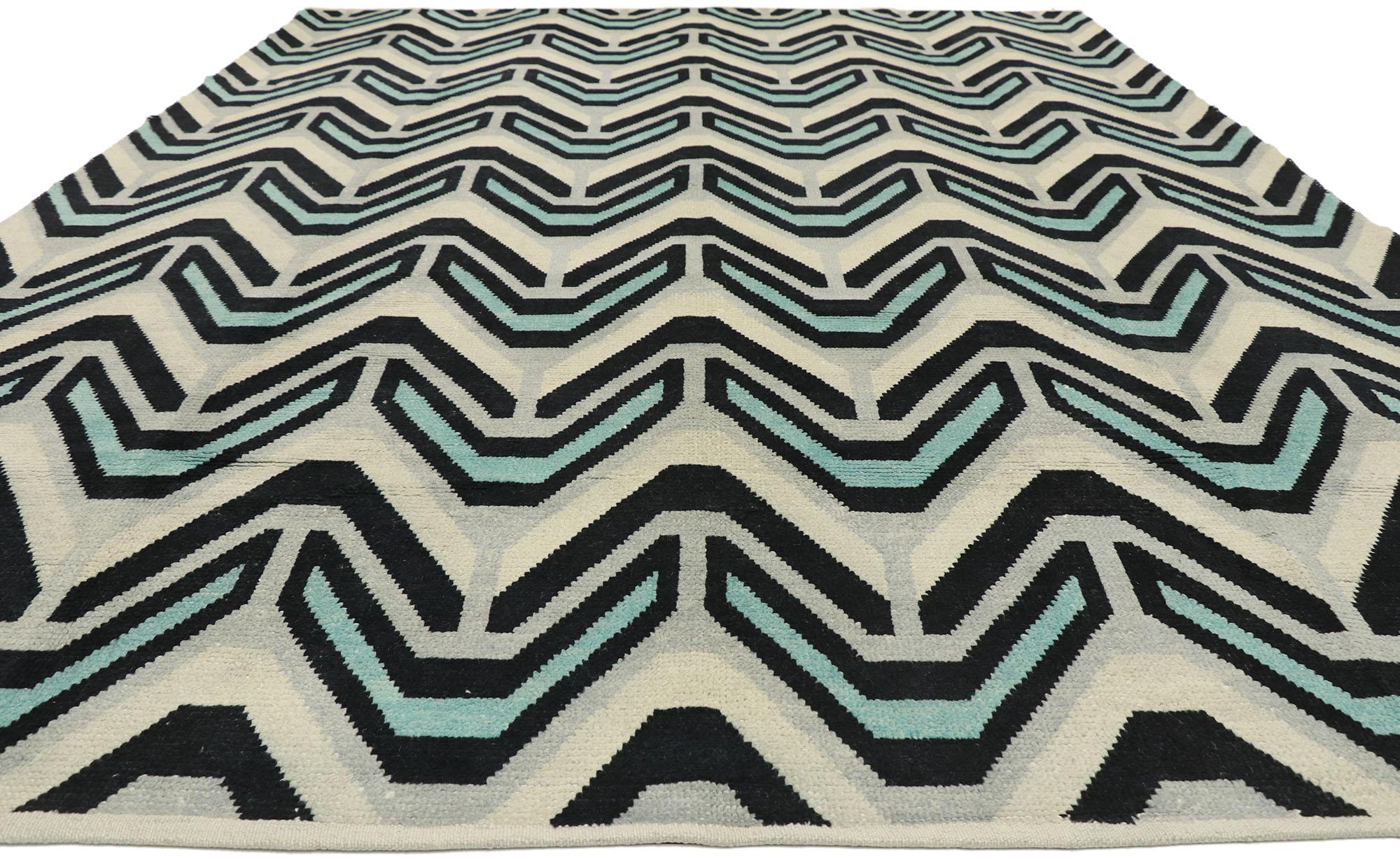 Post-Modern New Contemporary Moroccan Rug with Retro Postmodern Style