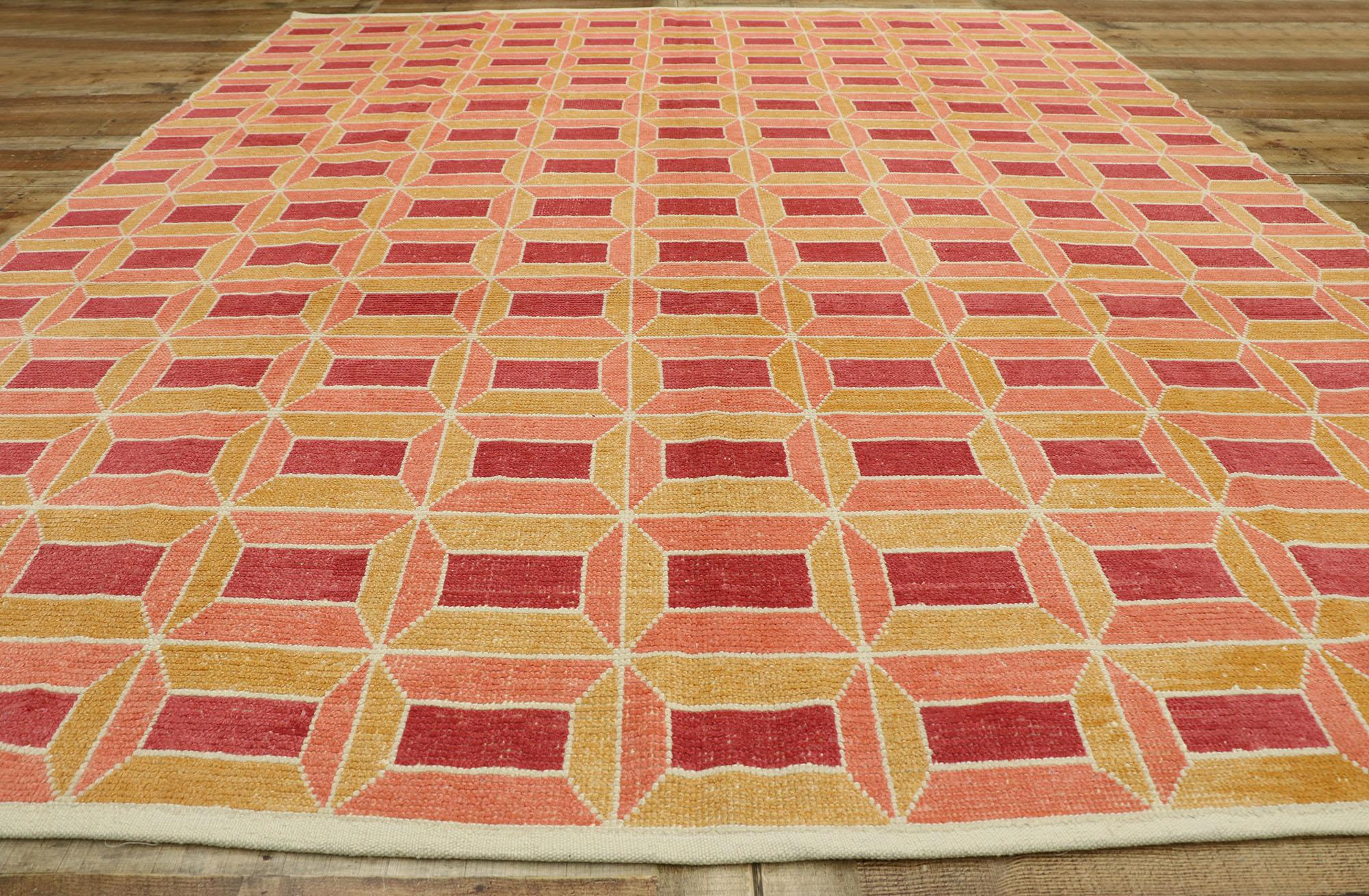 New Contemporary Moroccan Style Rug with Retro Postmodern Cubist Bauhaus Style For Sale 1