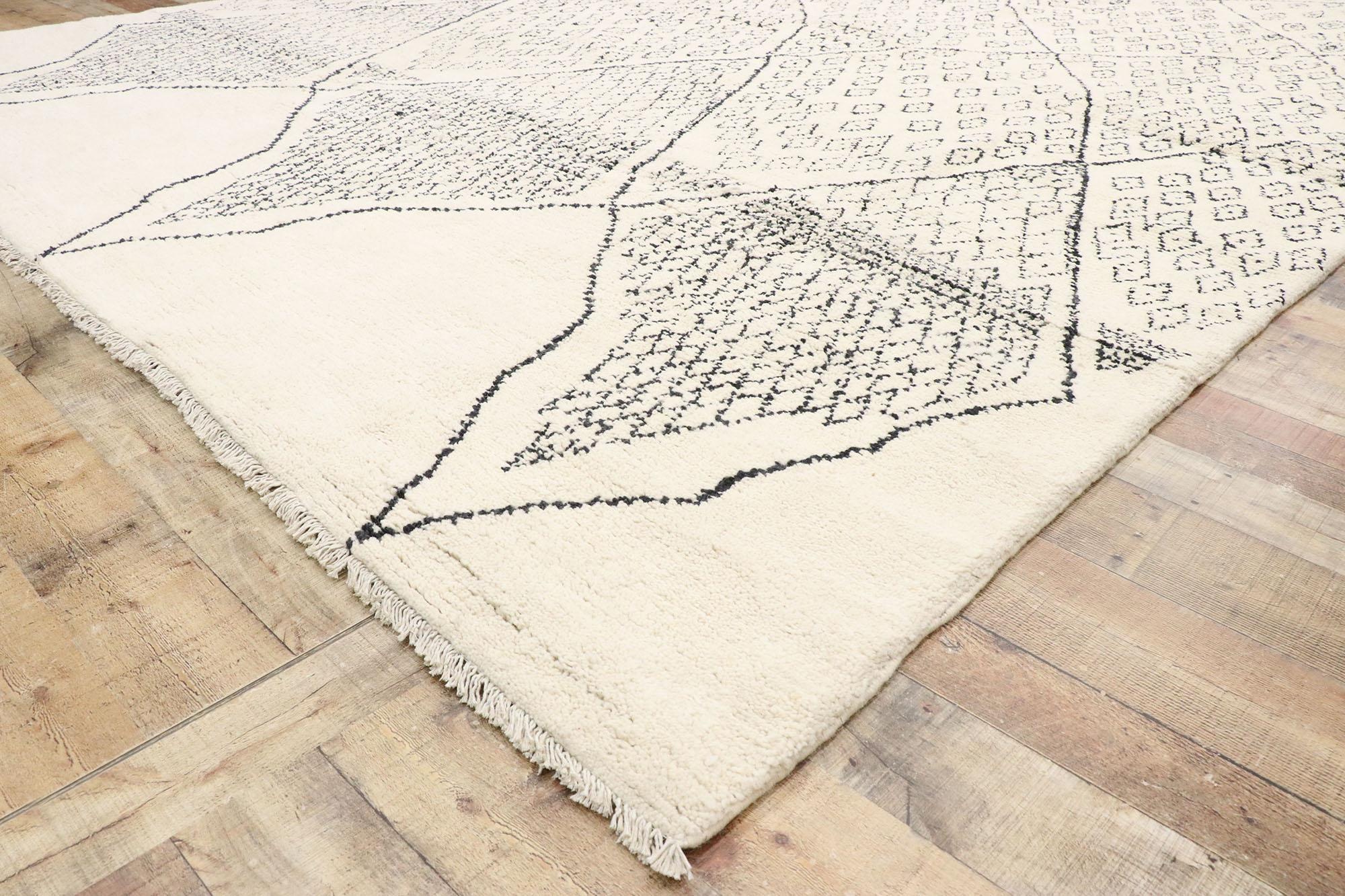 New Contemporary Moroccan Rug with Scandinavian Mys Bohemian Style In New Condition For Sale In Dallas, TX