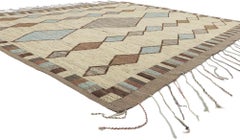 Erdfarbener Teppich im marokkanischen Stil, Stammeszauber trifft auf Contemporary Elegance