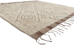 Neuer erdfarbener organischer marokkanischer Bio-Teppich mit modernem Stil