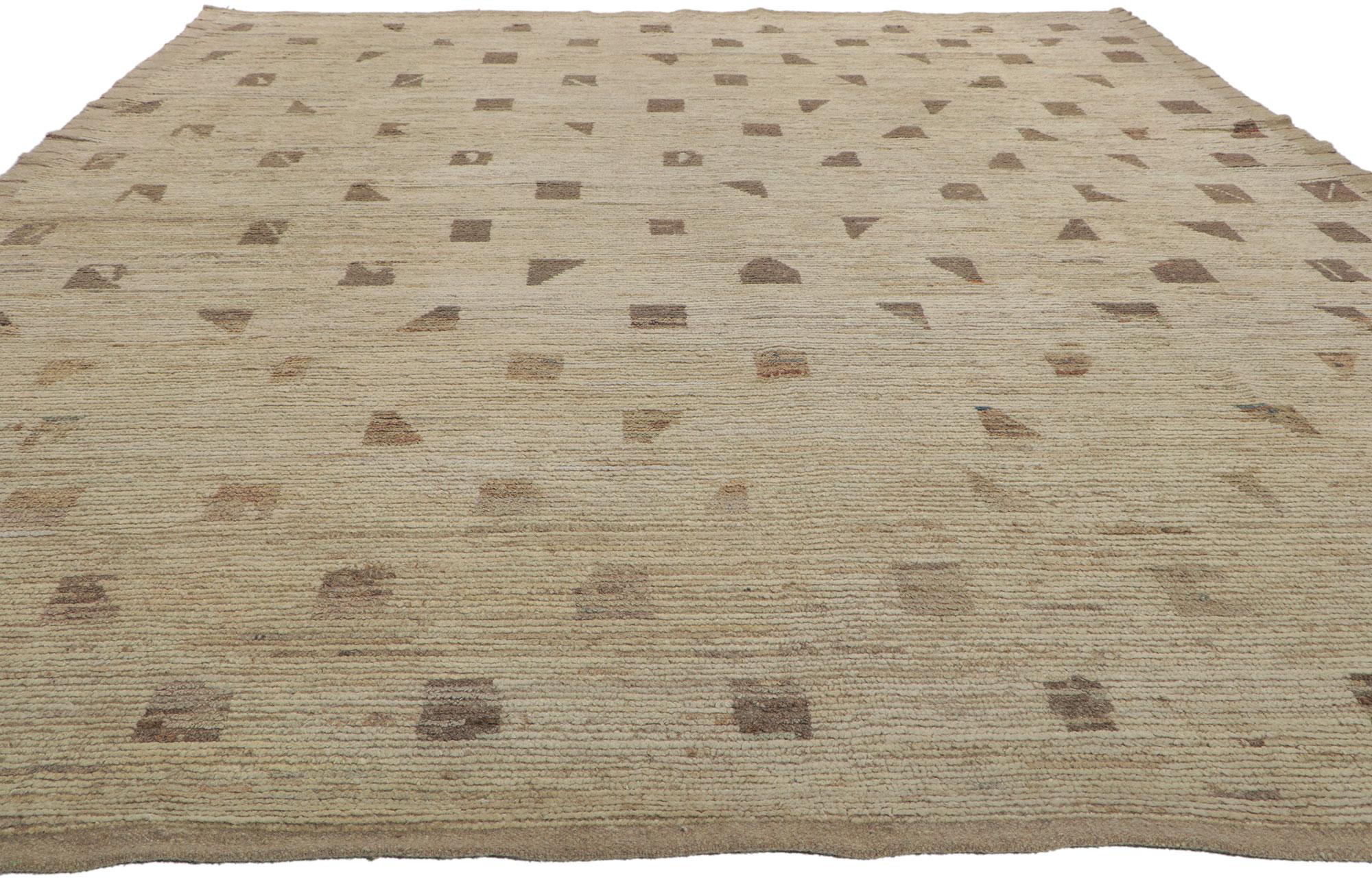 Modern New Contemporary Moroccan Rug with Short Pile For Sale