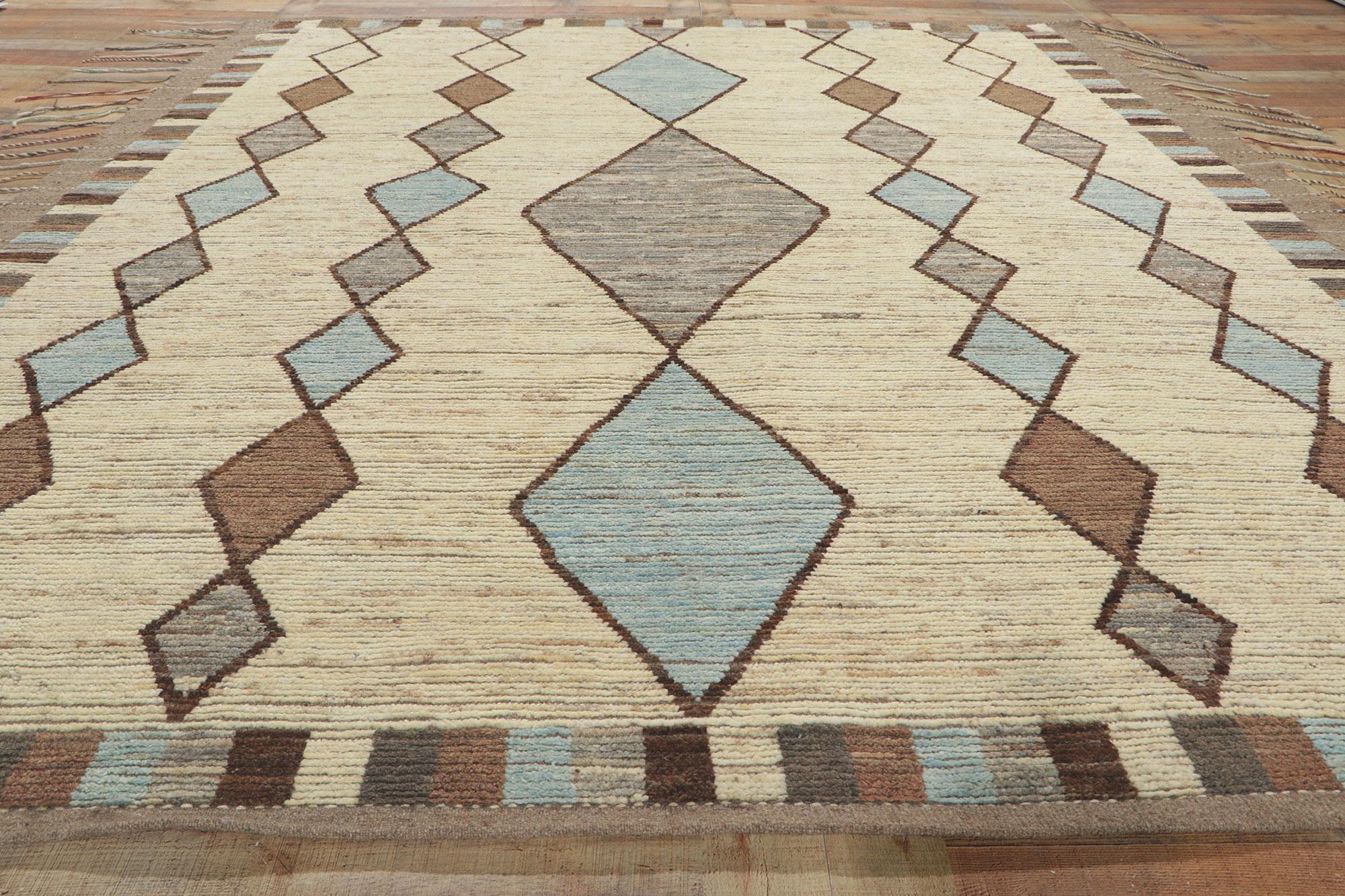 Earth-Tone Moroccan Style Rug, Tribal Enchantment Meets Contemporary Elegance For Sale 2