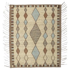 Erdfarbener Teppich im marokkanischen Stil, Stammeszauber trifft auf Contemporary Elegance
