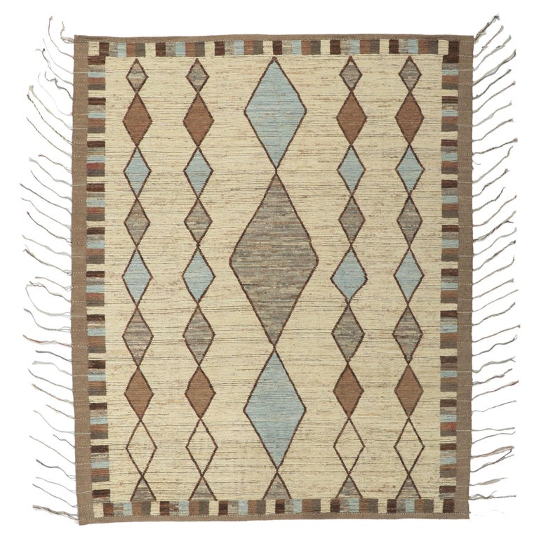 Short Hair Rug New Contemporary Moroccan Rug with Short Pile For Sale at 1stDibs