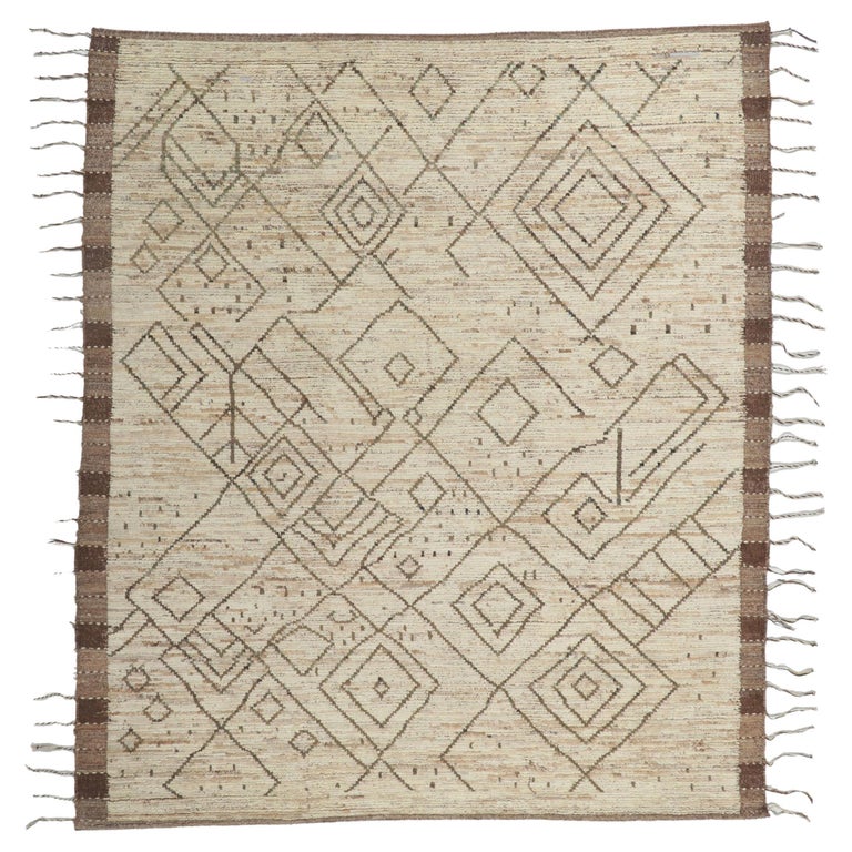 Short Hair Rug New Contemporary Moroccan Rug with Short Pile For Sale at 1stDibs