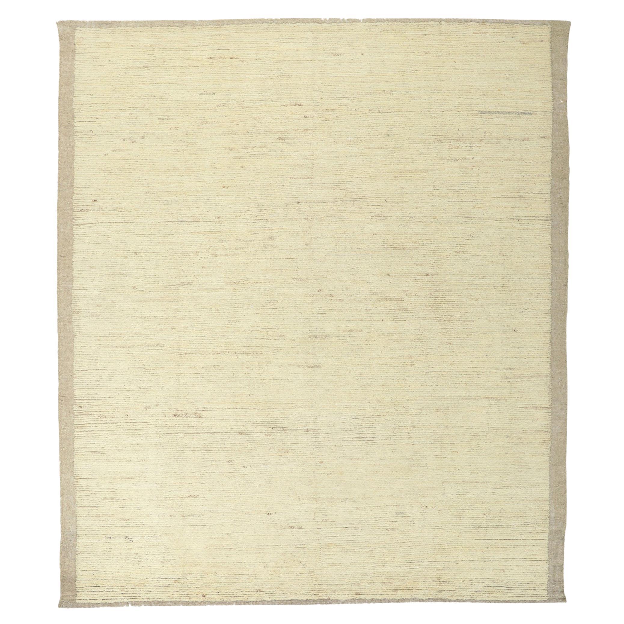 New Contemporary Moroccan Rug with Short Pile Minimalist Style For Sale