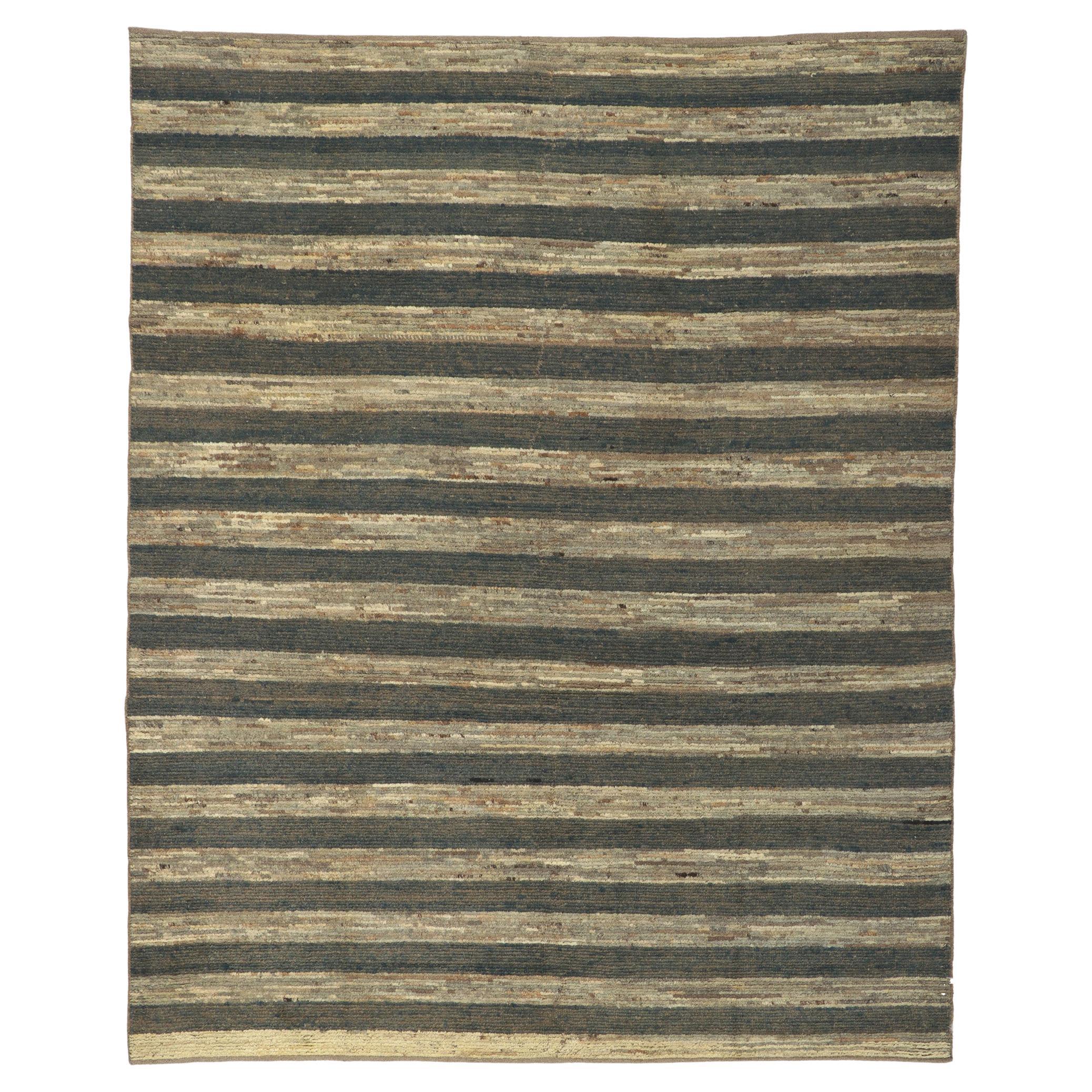 New Contemporary Moroccan Rug with Warm Earth-Tone Colors For Sale