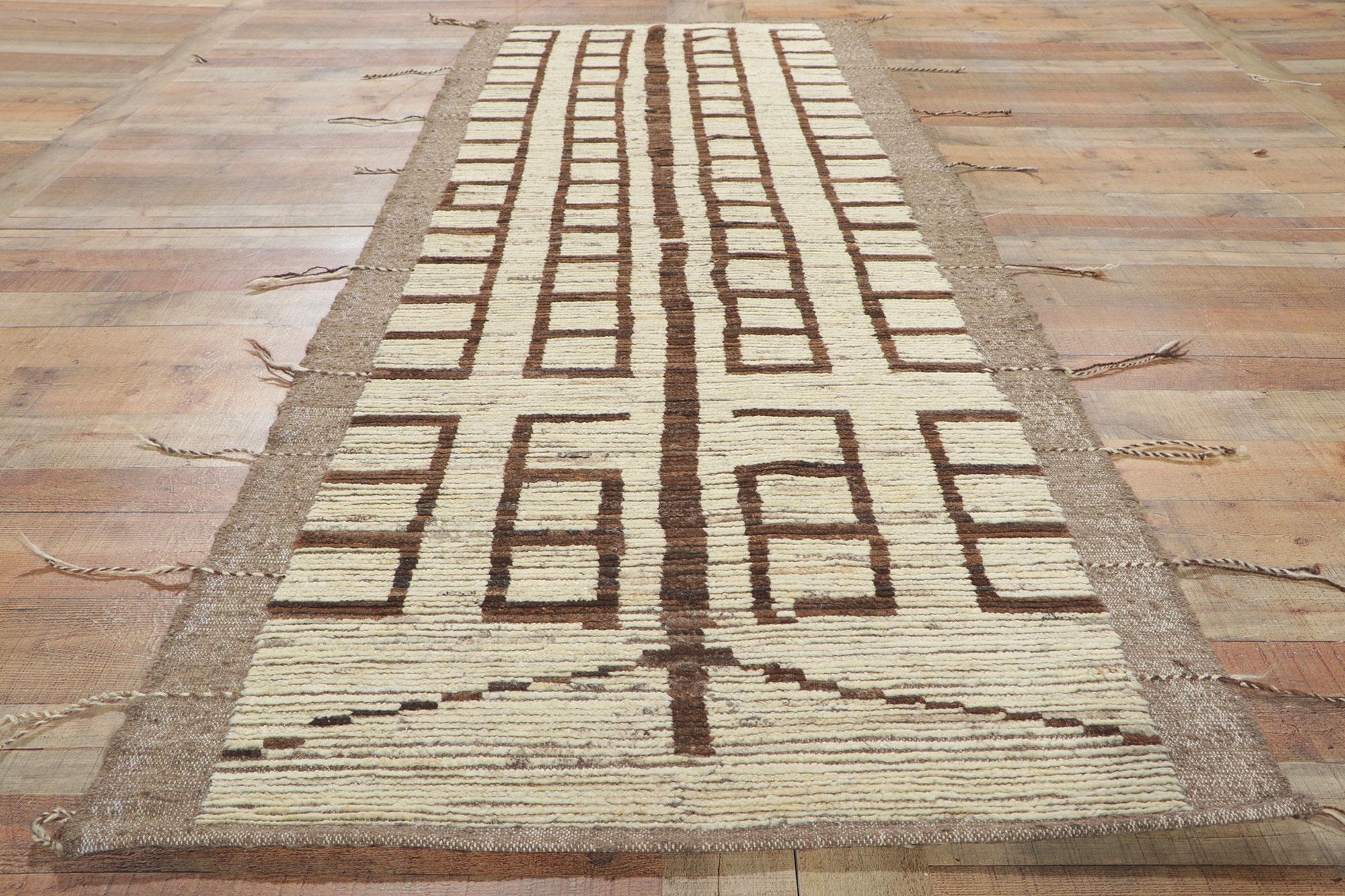 New Contemporary Moroccan Runner with Bauhaus Style For Sale 1