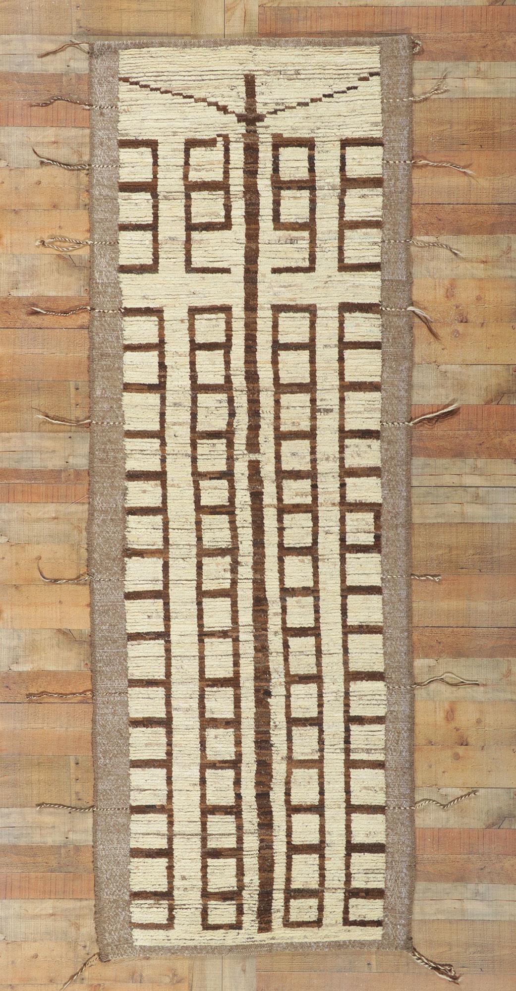 New Contemporary Moroccan Runner with Bauhaus Style For Sale 2