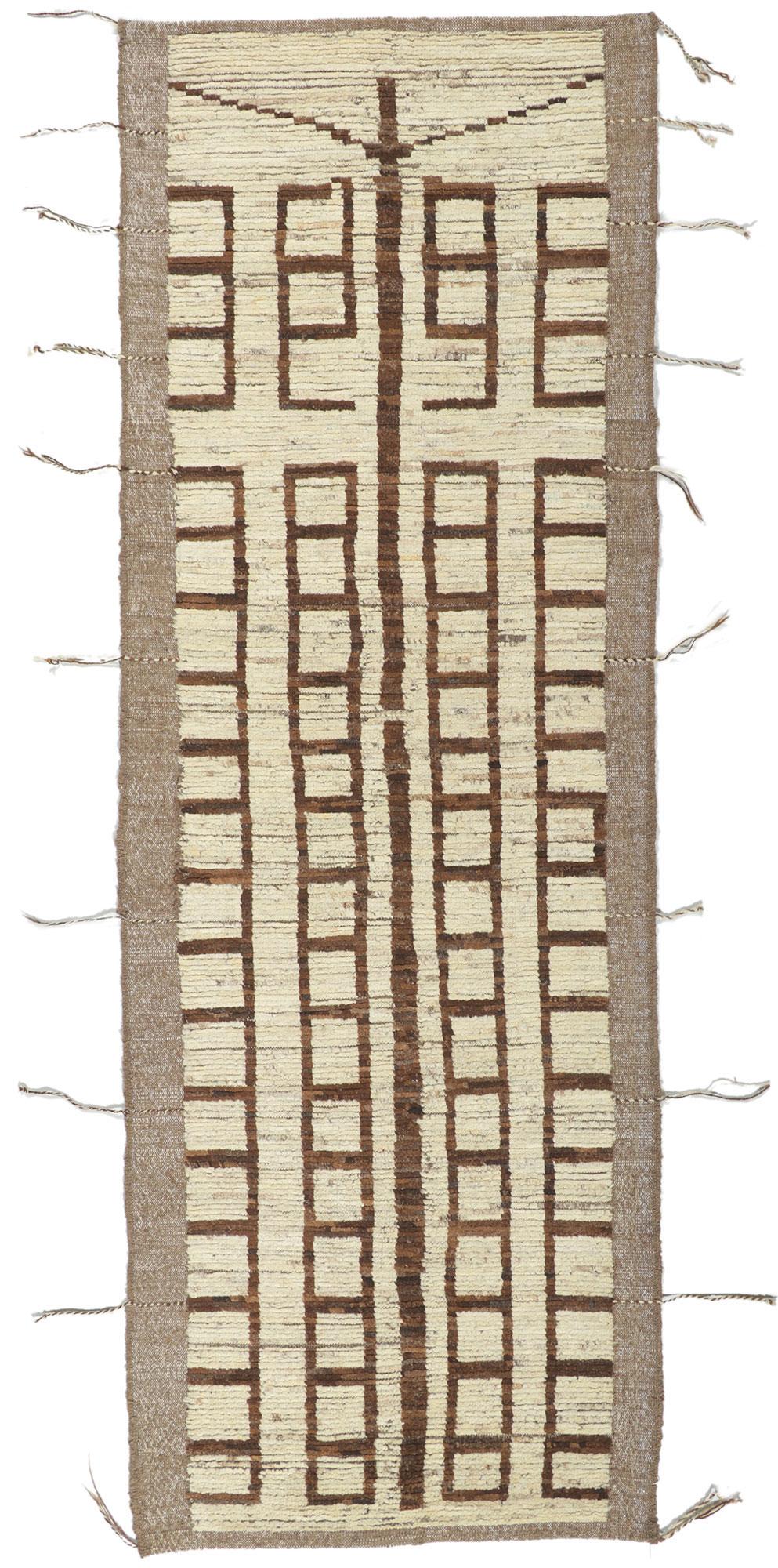 New Contemporary Moroccan Runner with Bauhaus Style For Sale 3