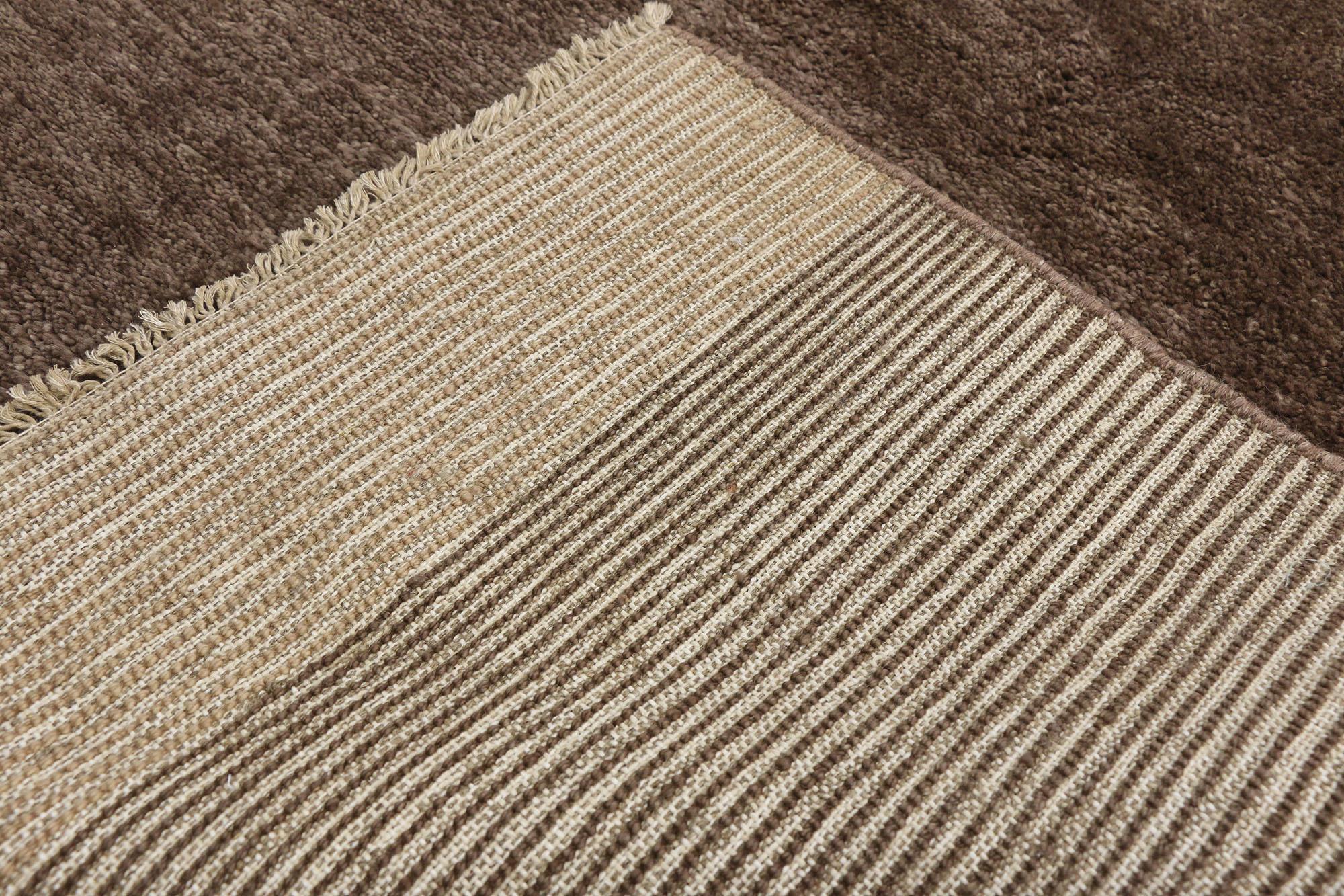 Noué à la main Nouveau tapis de couloir marocain contemporain avec style Shaker minimaliste en vente