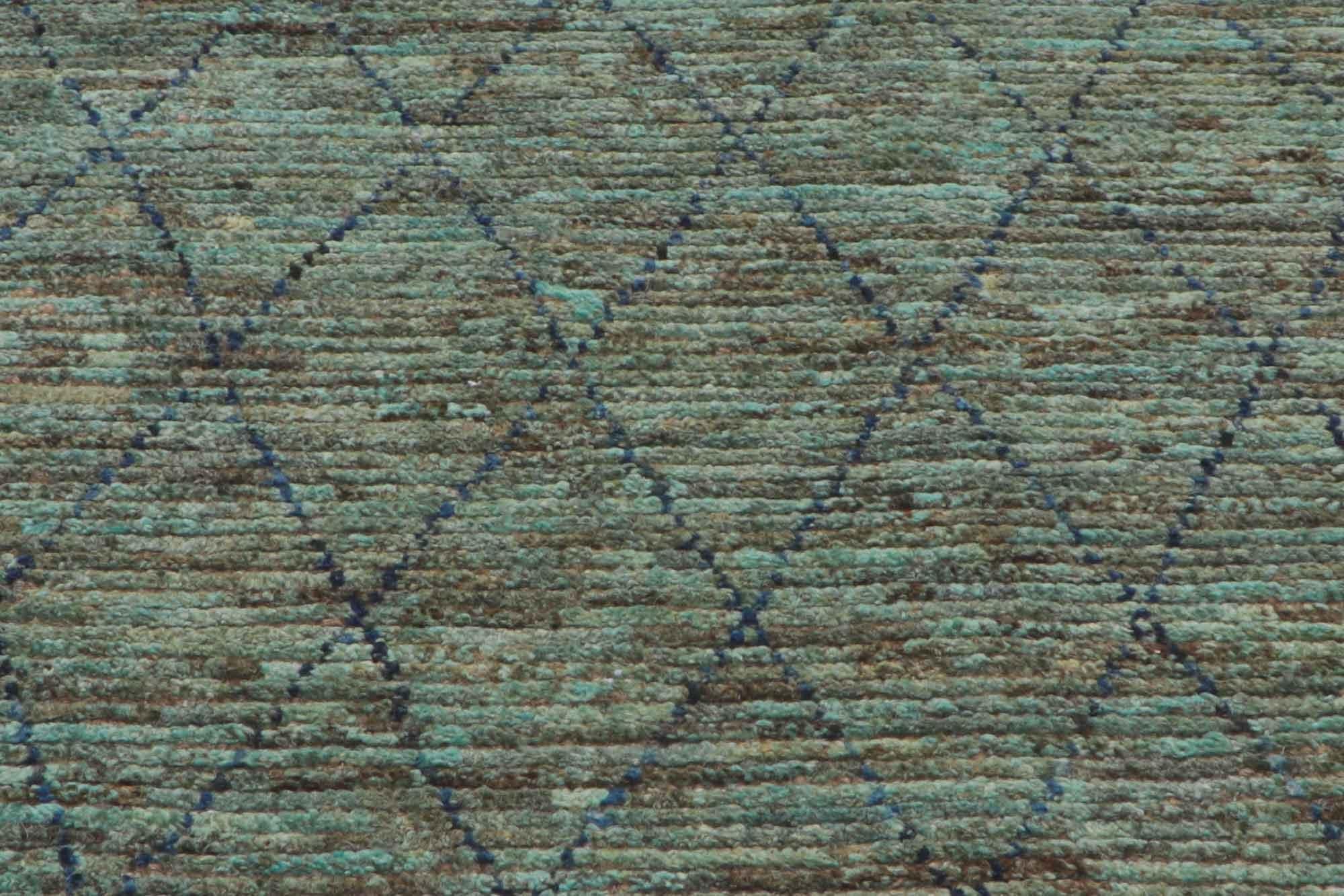 Hand-Knotted New Contemporary Runner with Modern Bohemian Style For Sale