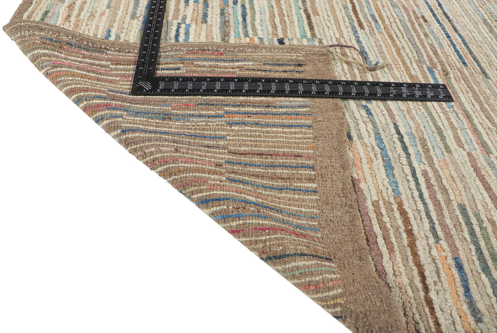 Hand-Knotted New Contemporary Moroccan Runner with Modern Style For Sale