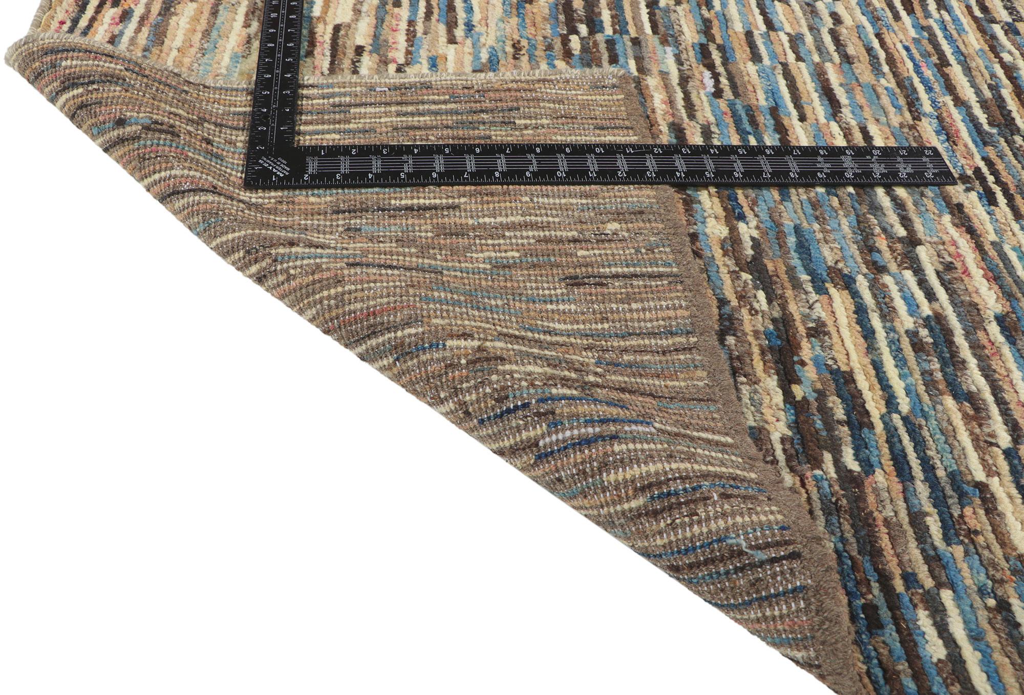 Hand-Knotted New Contemporary Moroccan Runner with Modern Style For Sale