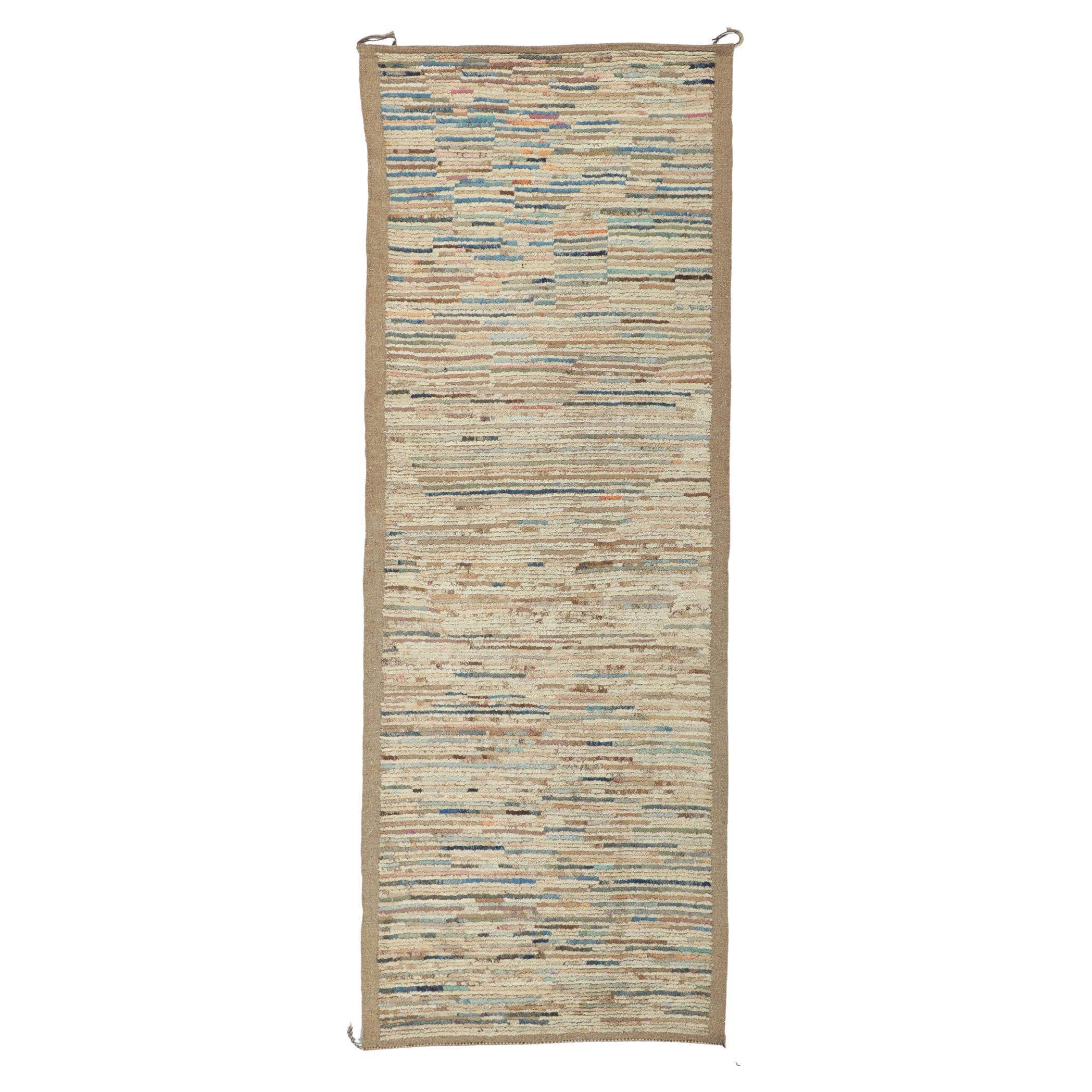 New Contemporary Moroccan Runner with Modern Style For Sale
