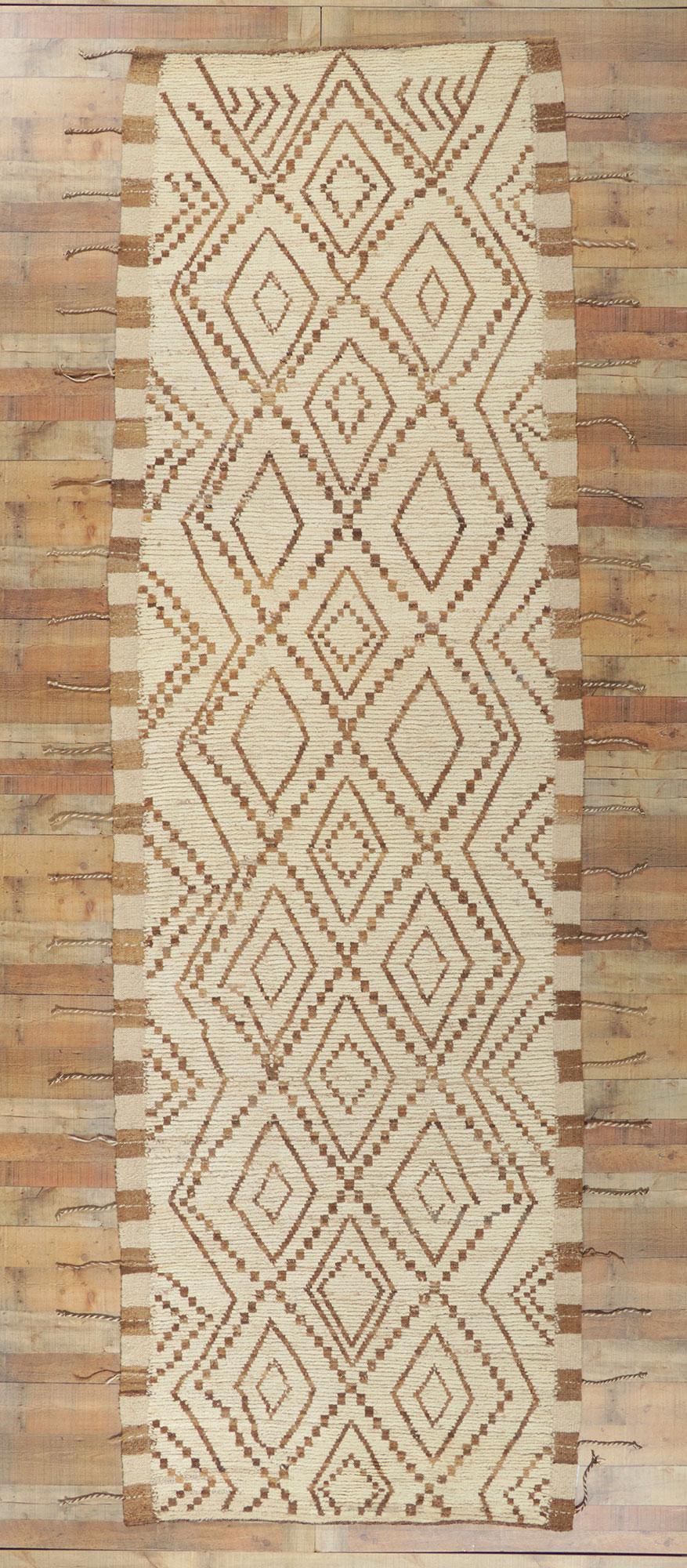 New Contemporary Moroccan Runner with Modern Tribal Style For Sale 2