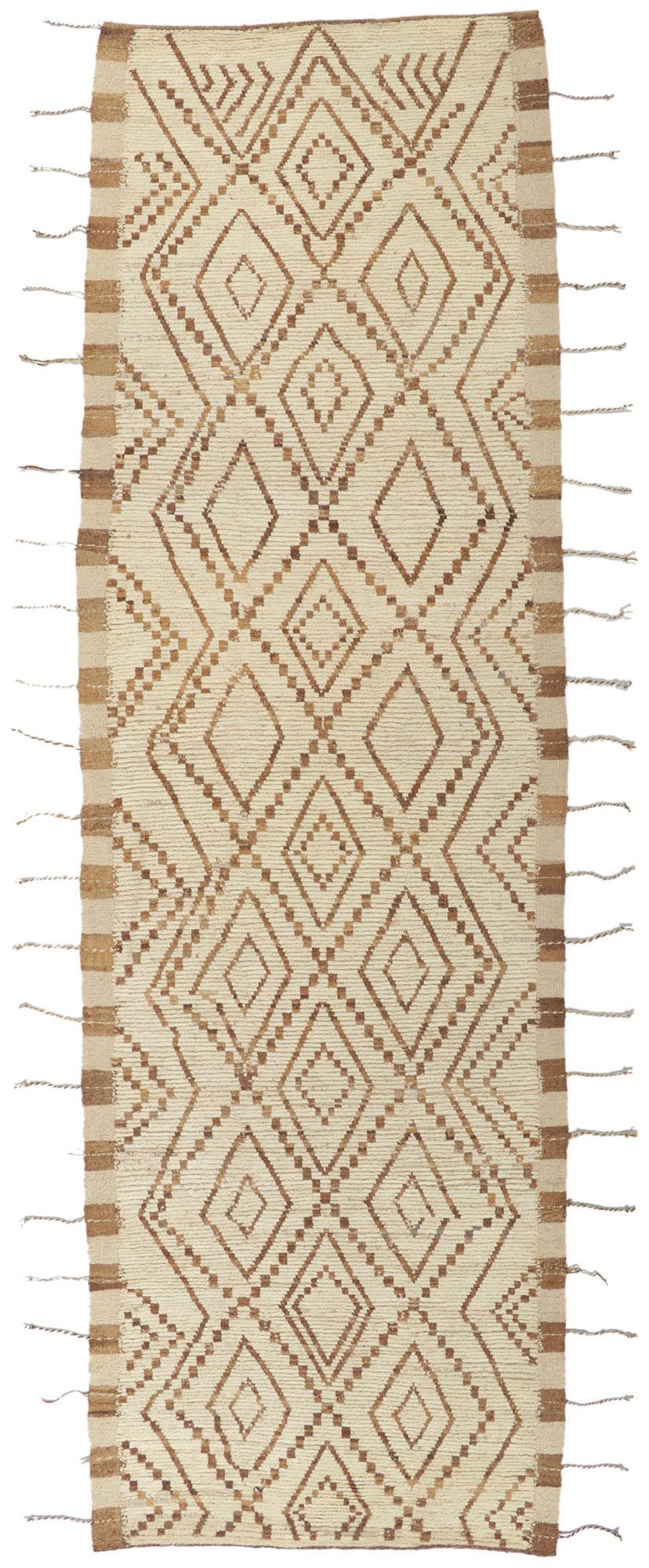 New Contemporary Moroccan Runner with Modern Tribal Style For Sale 3