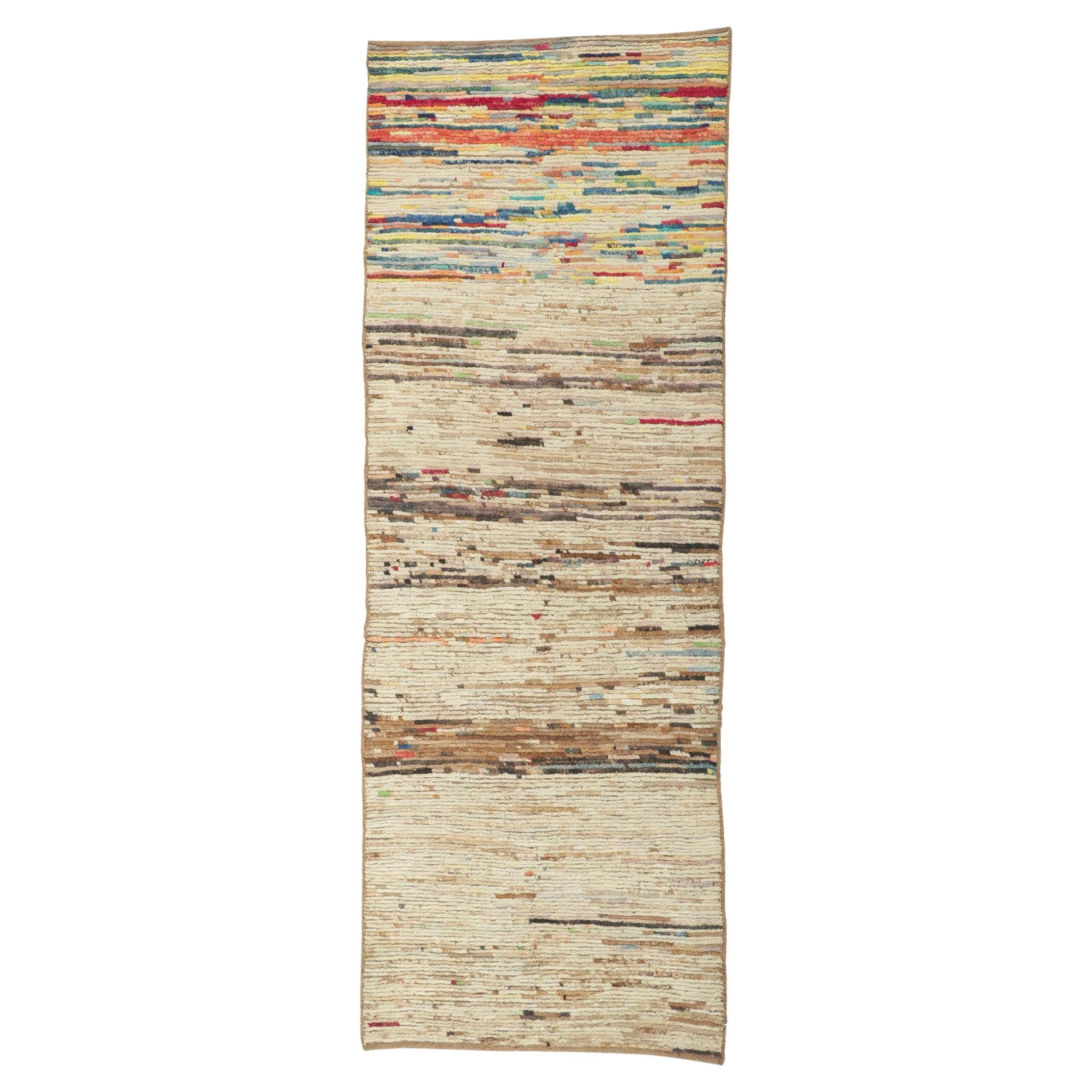 New Contemporary Moroccan Style Runner with Modern Tribal Style For Sale