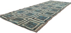 New Contemporary Moroccan Style Runner with Short Pile