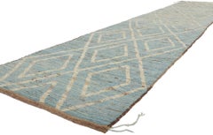 New Contemporary Moroccan Runner with Short Pile