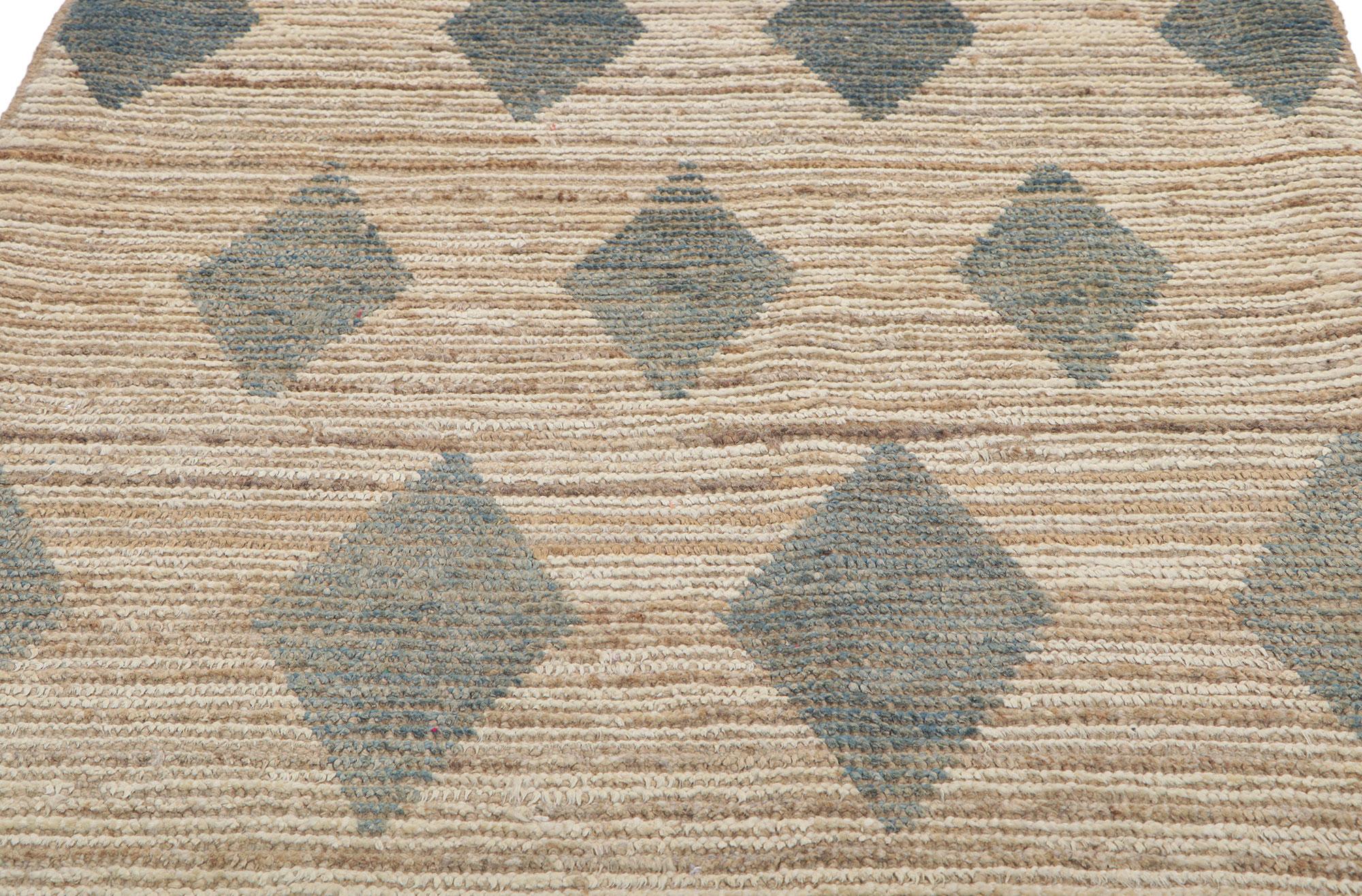 Pakistani New Contemporary Moroccan Runner with Short Pile For Sale