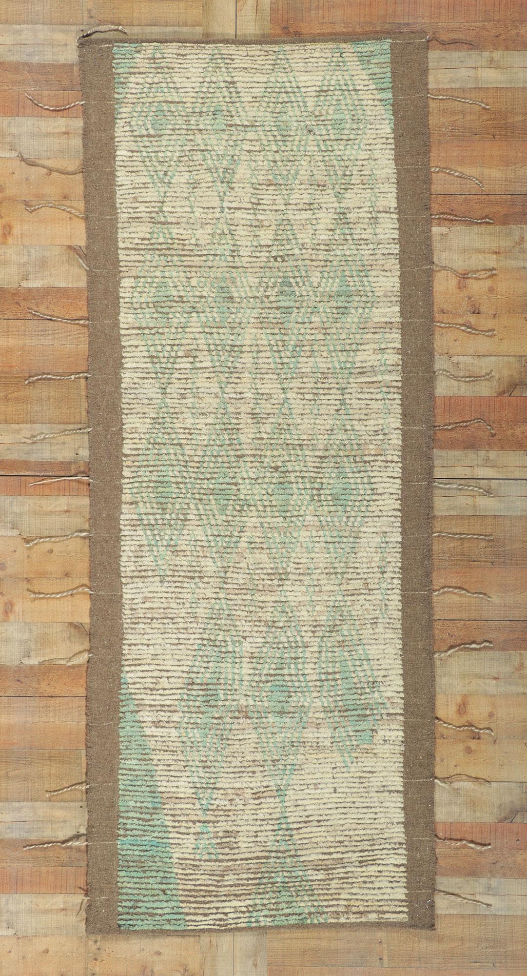 Noué à la main Nouveau tapis de couloir contemporain marocain à poils courts en vente