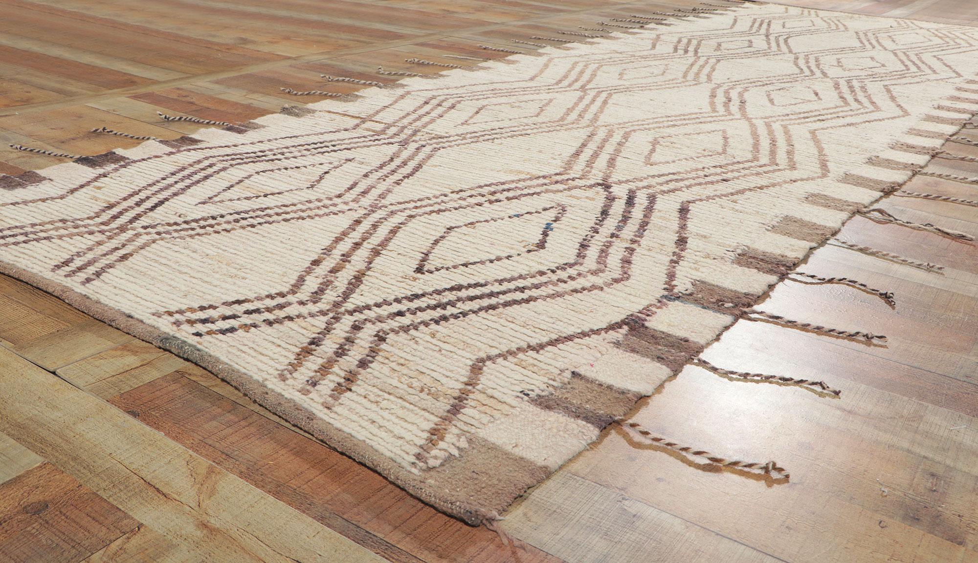 New Contemporary Moroccan Runner with Short Pile In New Condition For Sale In Dallas, TX